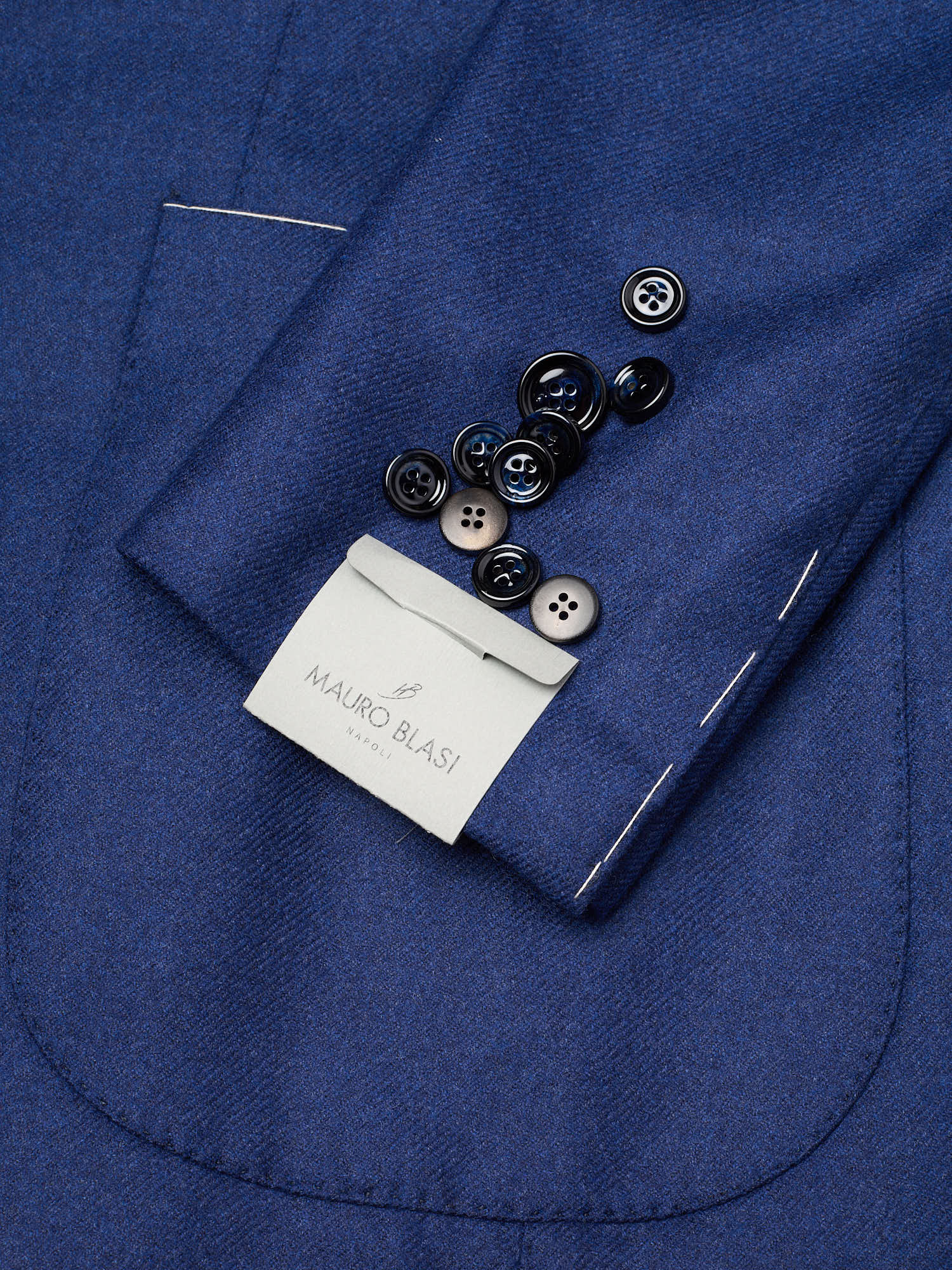 MAURO BLASI Napoli Handmade Navy Blue Wool-Cashmere Jacket