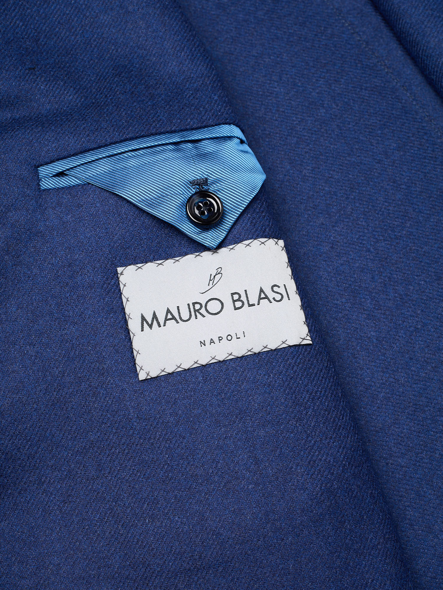 MAURO BLASI Napoli Handmade Navy Blue Wool-Cashmere Jacket