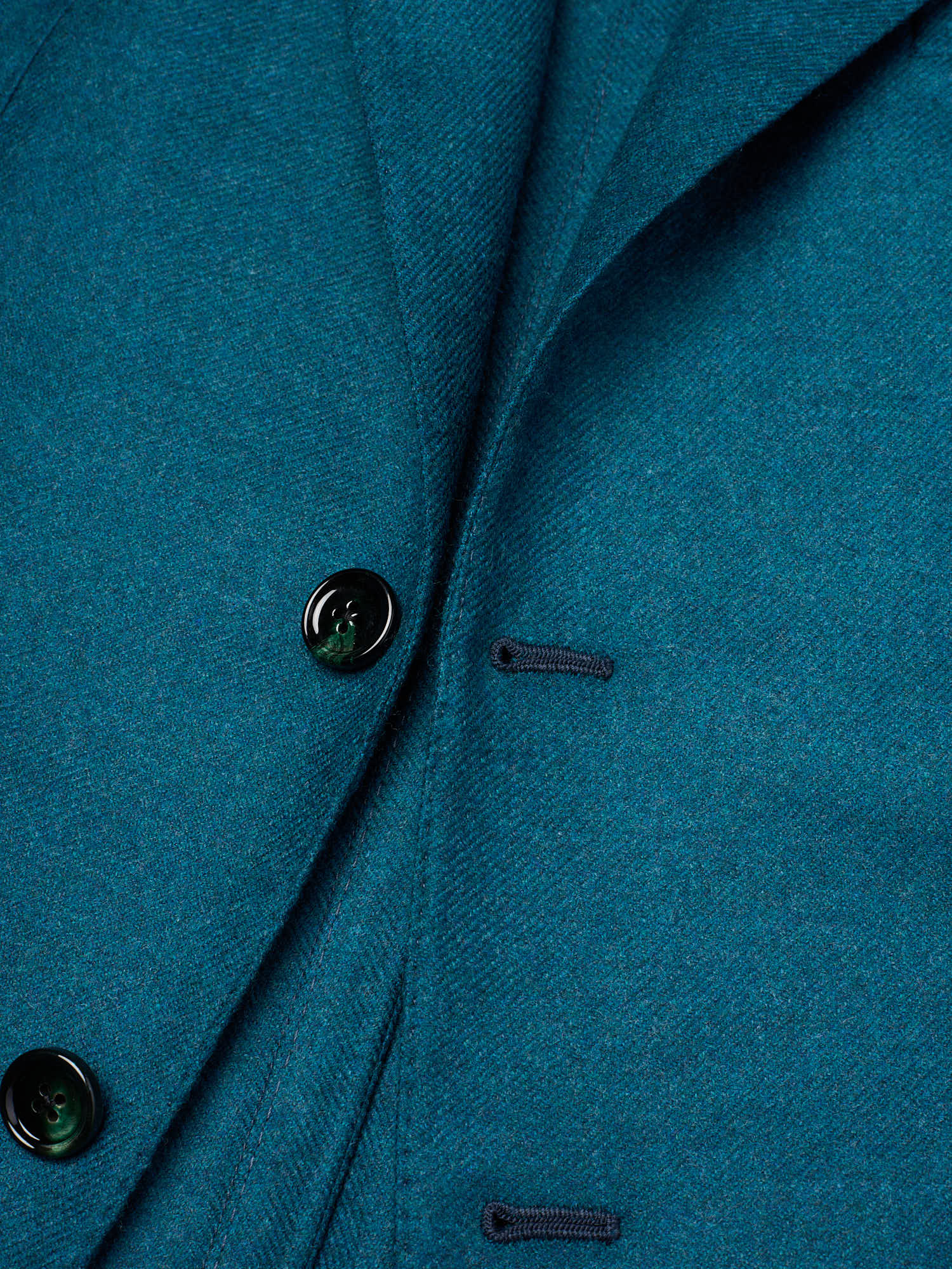 MAURO BLASI Napoli Handmade Turquoise Blue Wool-Cashmere Jacket