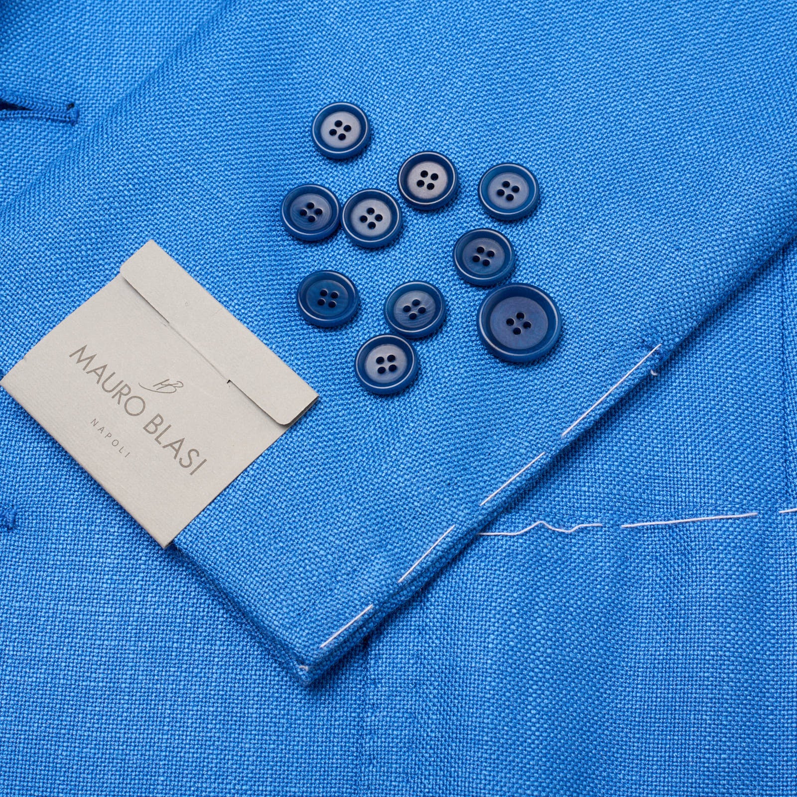 MAURO BLASI Napoli x VANNUCCI Handmade Blue Wool Jacket EU 48 NEW US 38