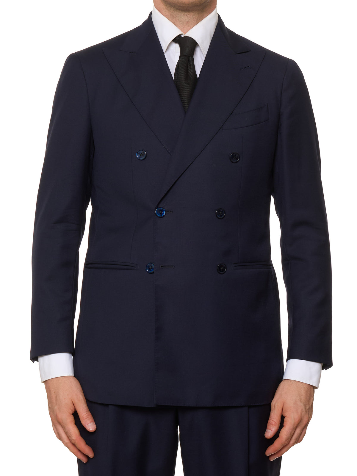 MAX BY MASSIMO PASINATO Navy Blue Double Breasted Wool VBC Perennial Suit