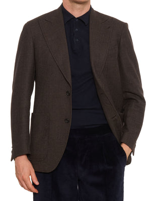 MAX MASSIMO PASINATO Brown Diamond Loro Piana Wool Blazer Jacket NEW