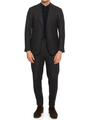 MAX MASSIMO PASINATO Gray Glen Plaid Heavy Wool Flannel Suit NEW