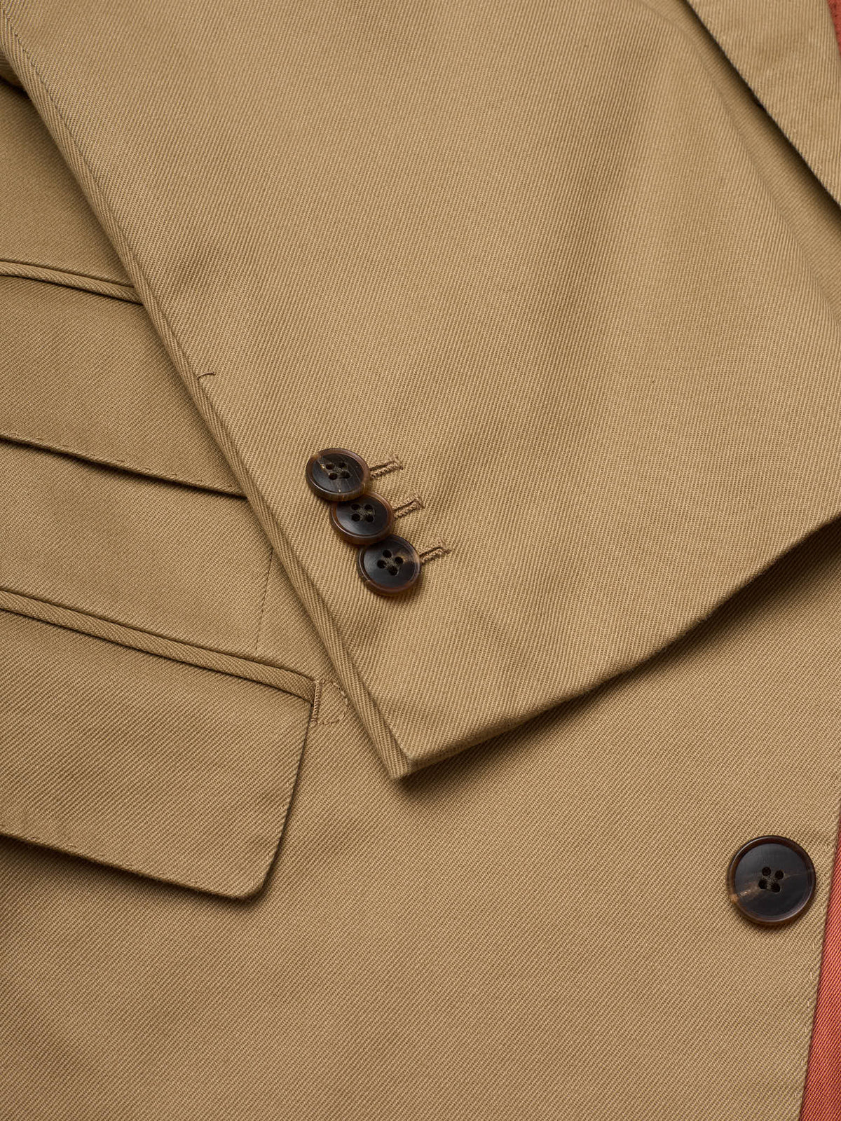 MILAN KELECENI Tan Cotton Twill Spring-Summer Handmade Suit