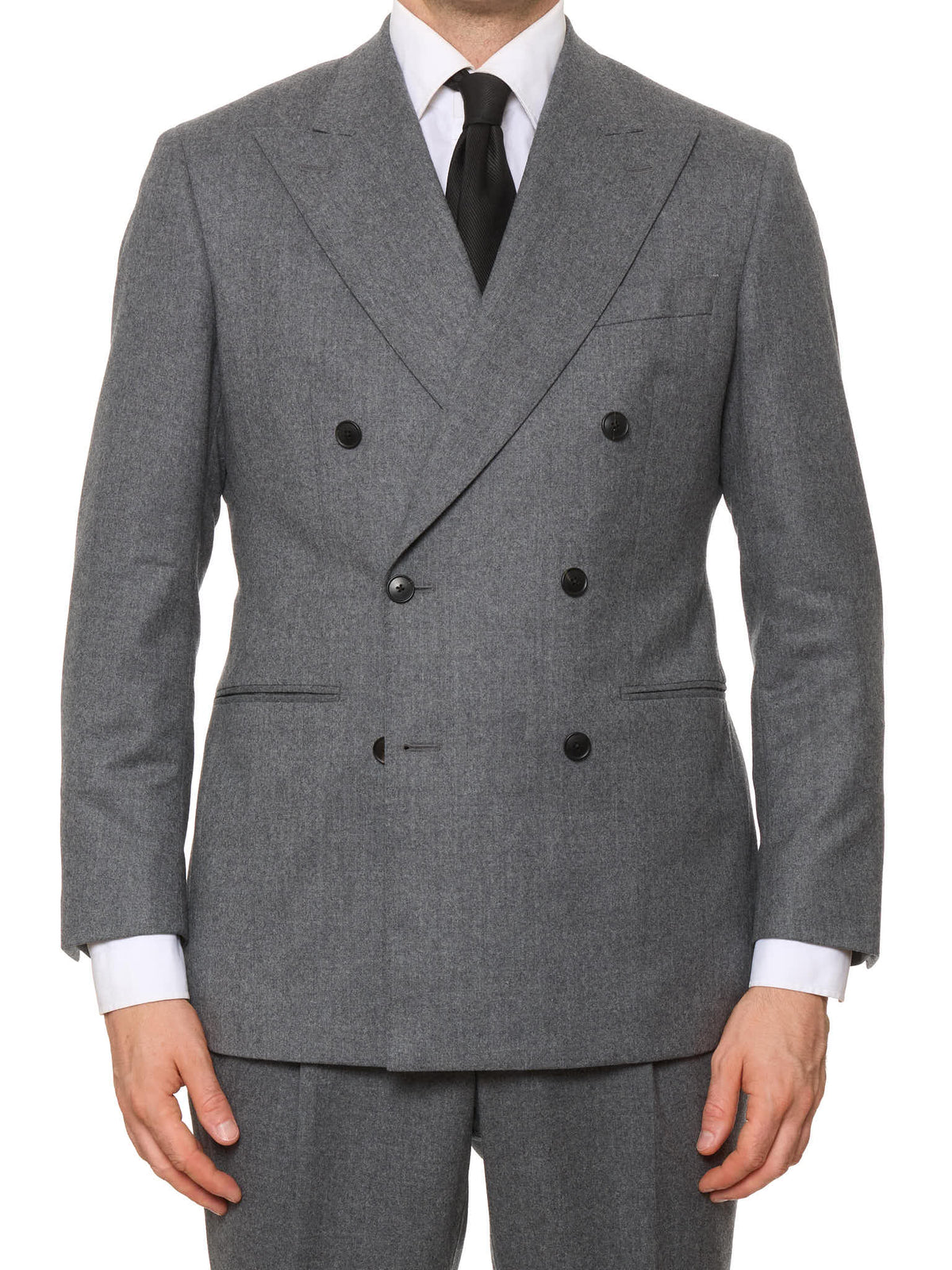 MILAN KELECENI VBC Gray Double Breasted Wool Flannel Suit