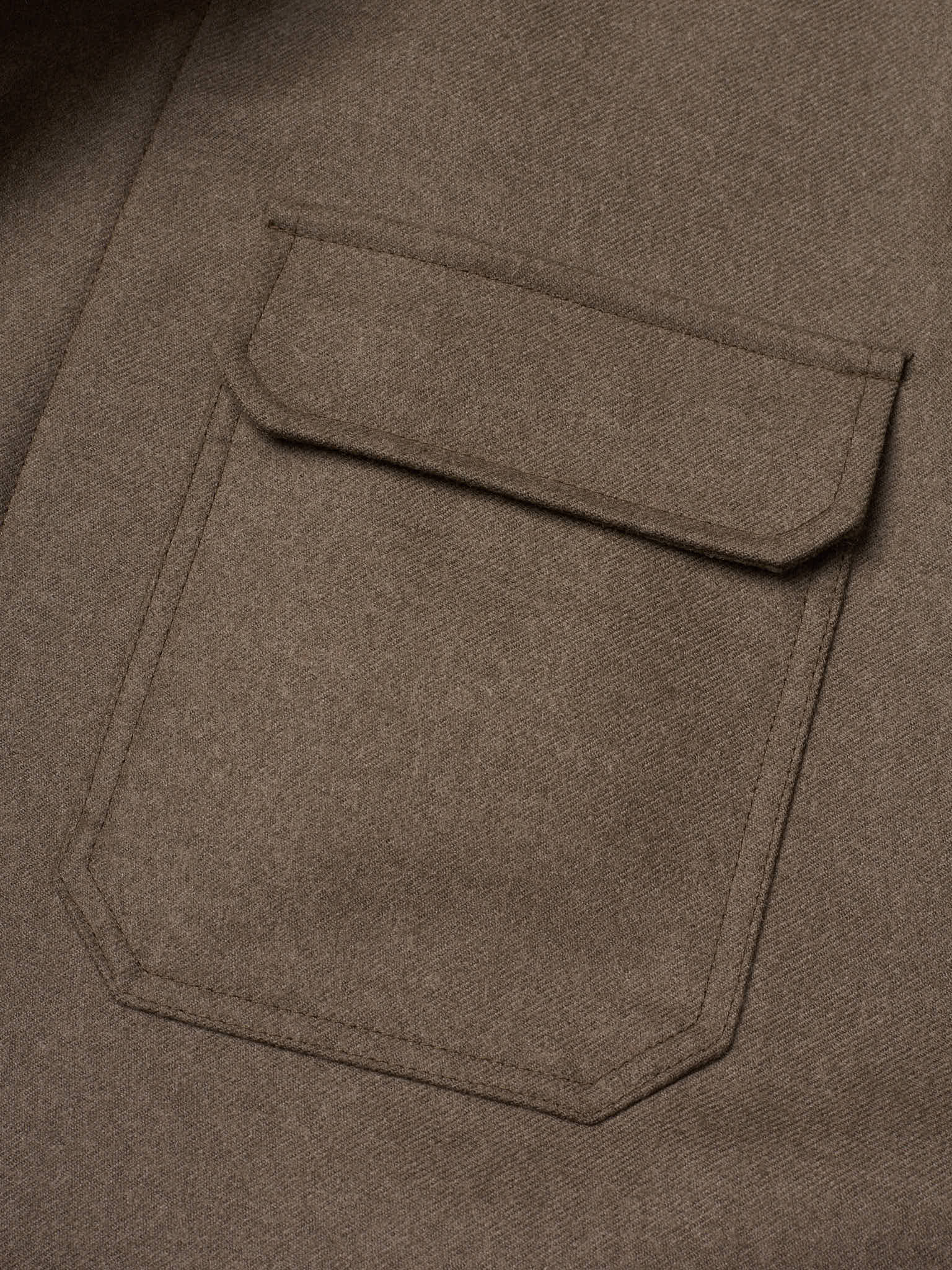 MILAN KELECENI Olive Pure Wool Flannel Utility Field Jacket