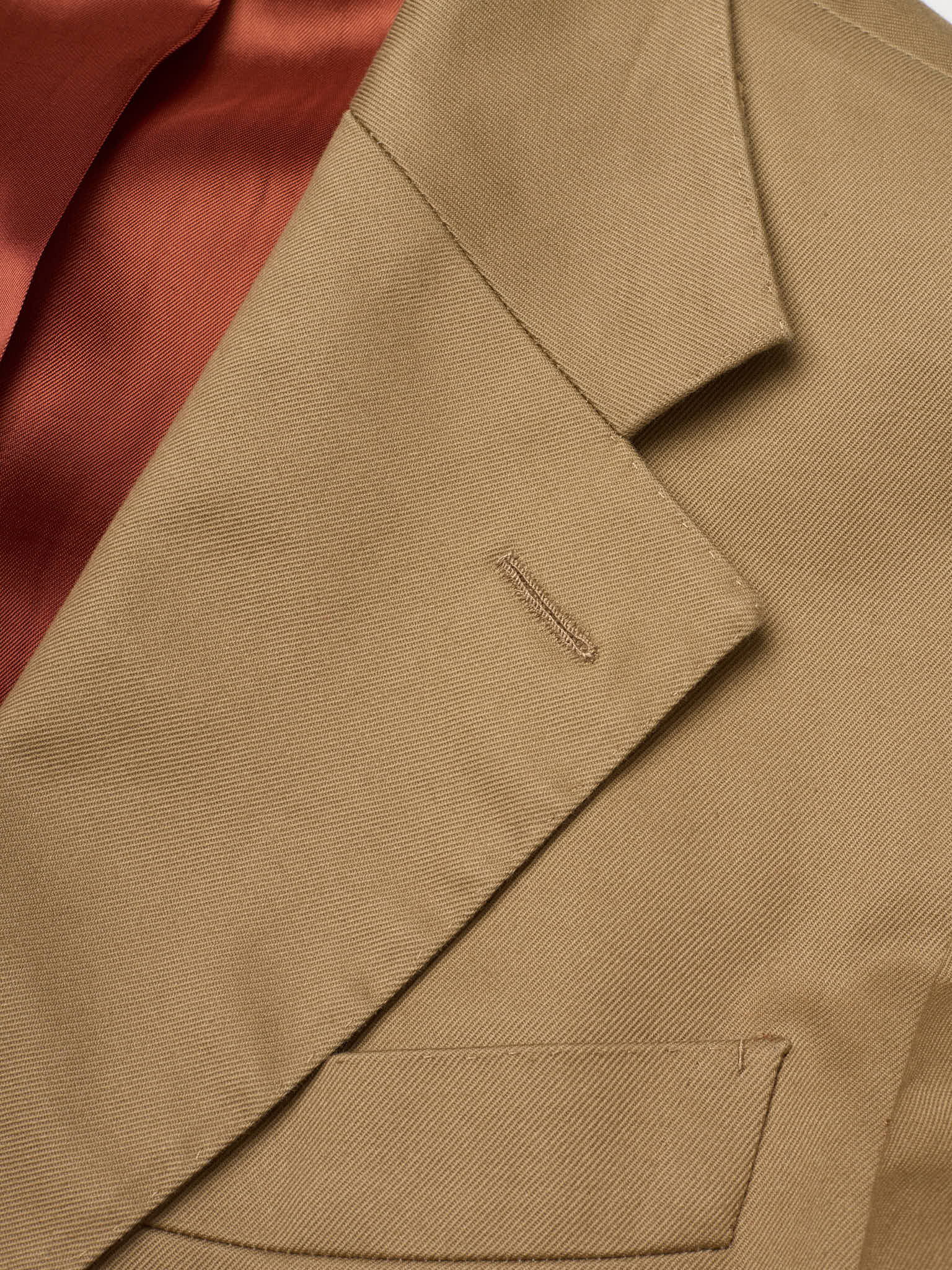 MILAN KELECENI Tan Cotton Twill Spring-Summer Handmade Suit