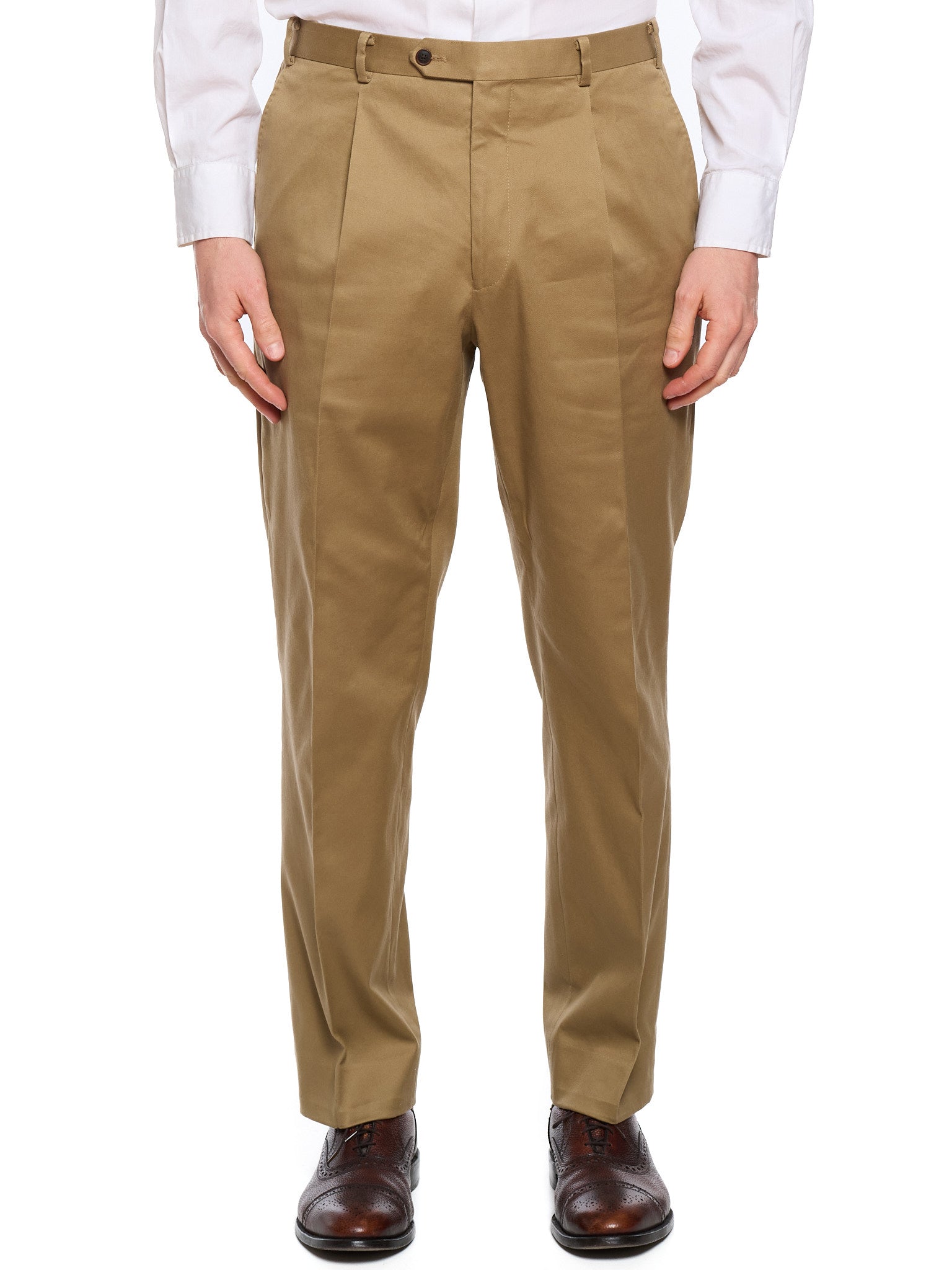 MILAN KELECENI Tan Cotton Twill Spring-Summer Handmade Suit