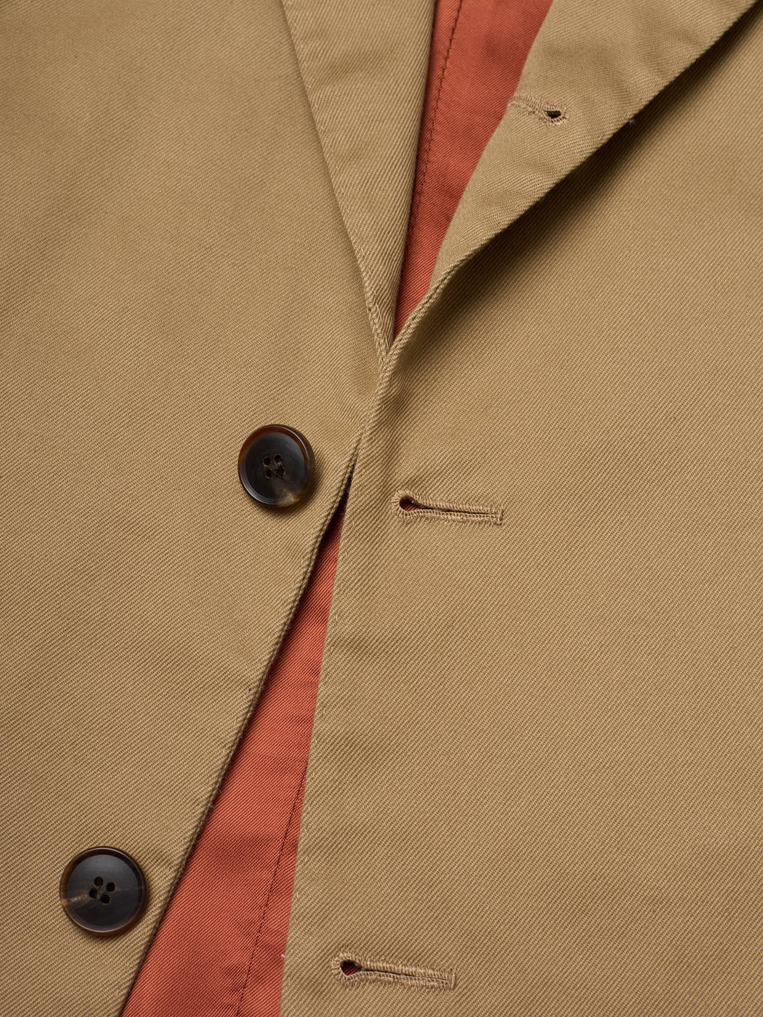 MILAN KELECENI Tan Cotton Twill Spring-Summer Handmade Suit