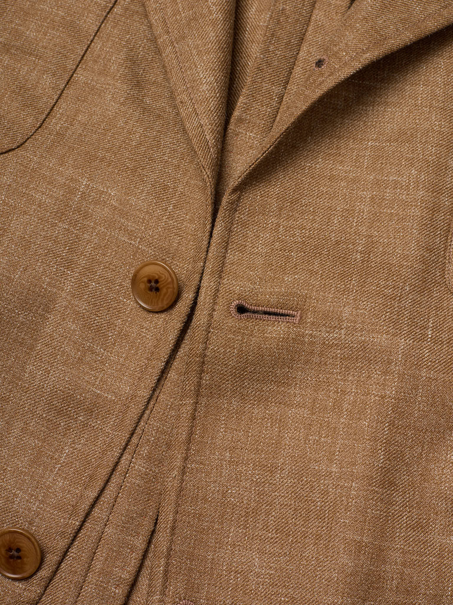 MILAN KELECENI Brown Wool-Silk-Linen Safari Jacket