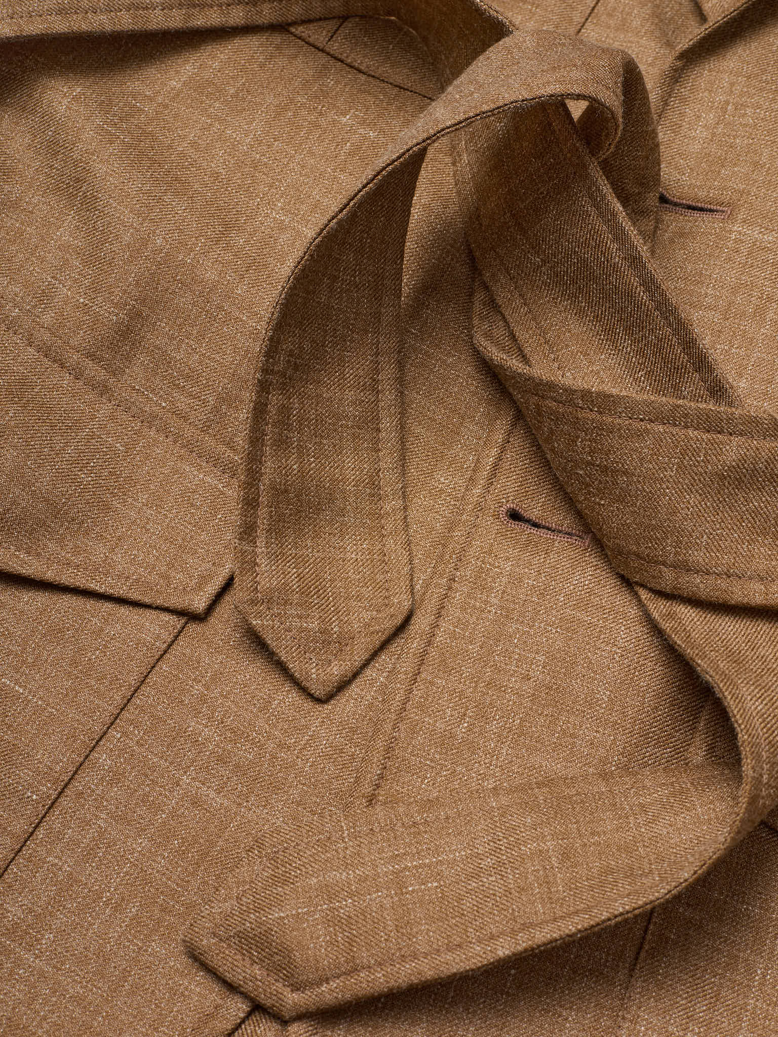 MILAN KELECENI Brown Wool-Silk-Linen Safari Jacket