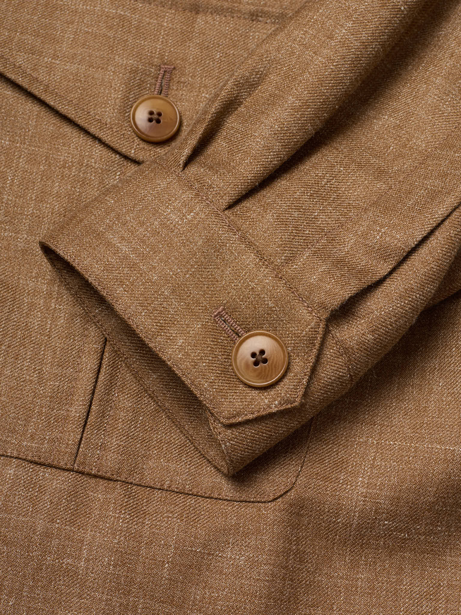 MILAN KELECENI Brown Wool-Silk-Linen Safari Jacket