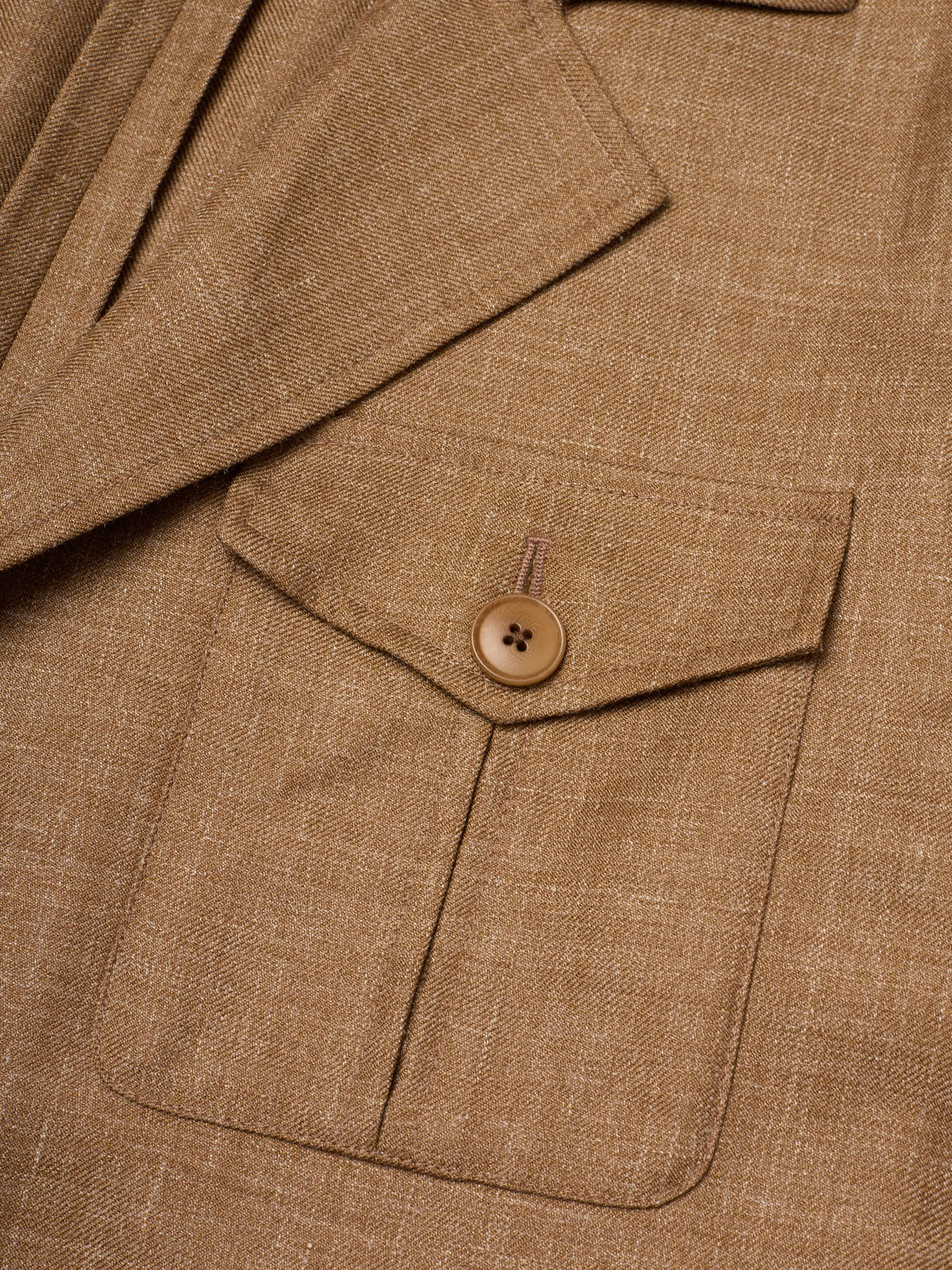 MILAN KELECENI Brown Wool-Silk-Linen Safari Jacket