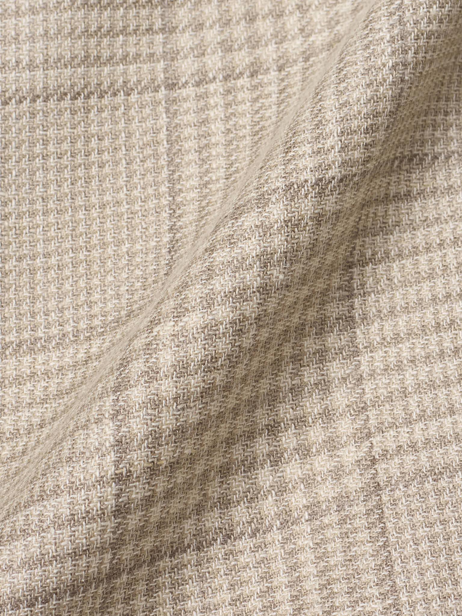 MILAN KELECENI Gray Glen Plaid Loro Piana Fabric Wool-Silk-Linen Overshirt Jacket