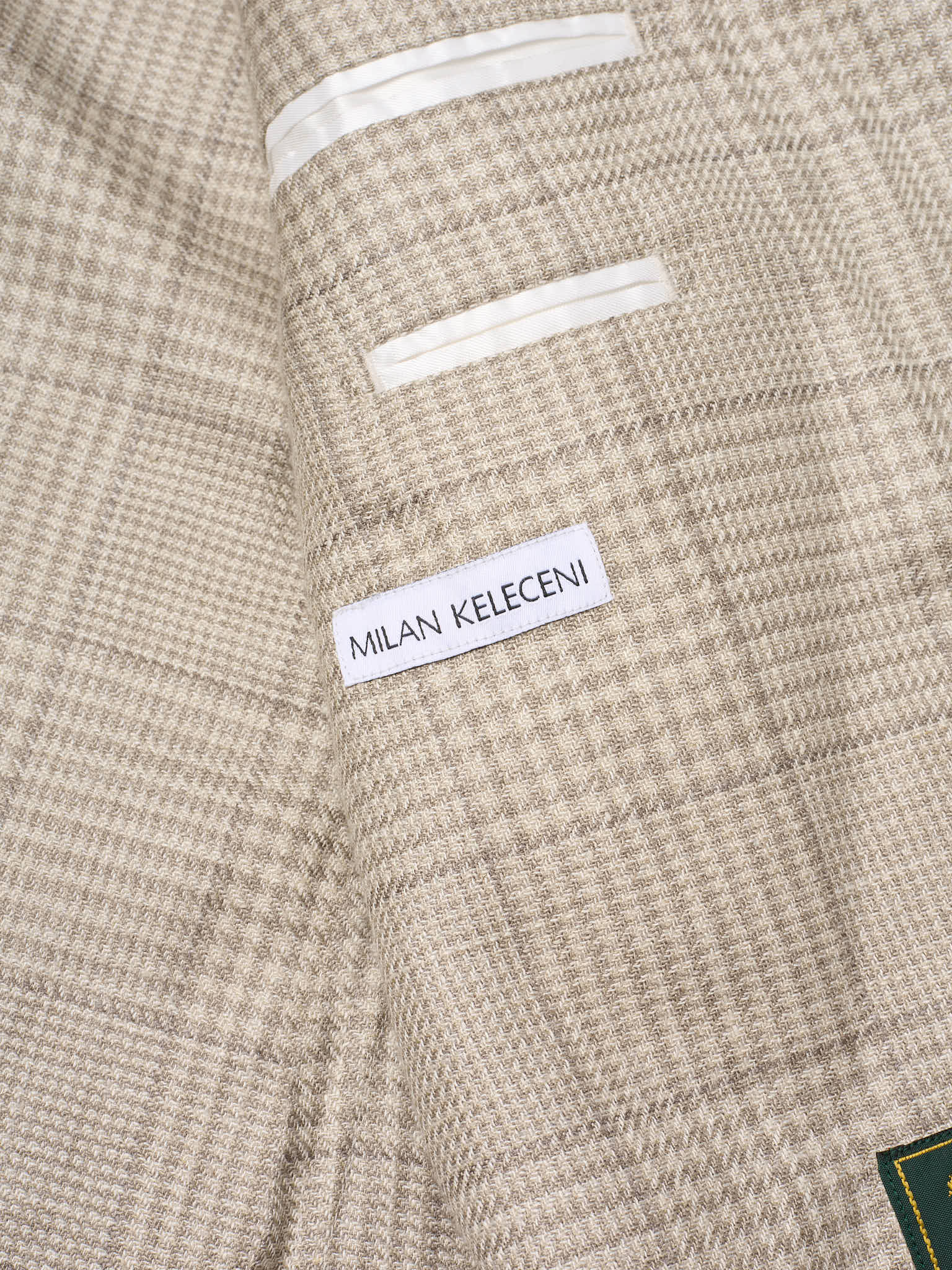 MILAN KELECENI Gray Glen Plaid Loro Piana Fabric Wool-Silk-Linen Overshirt Jacket