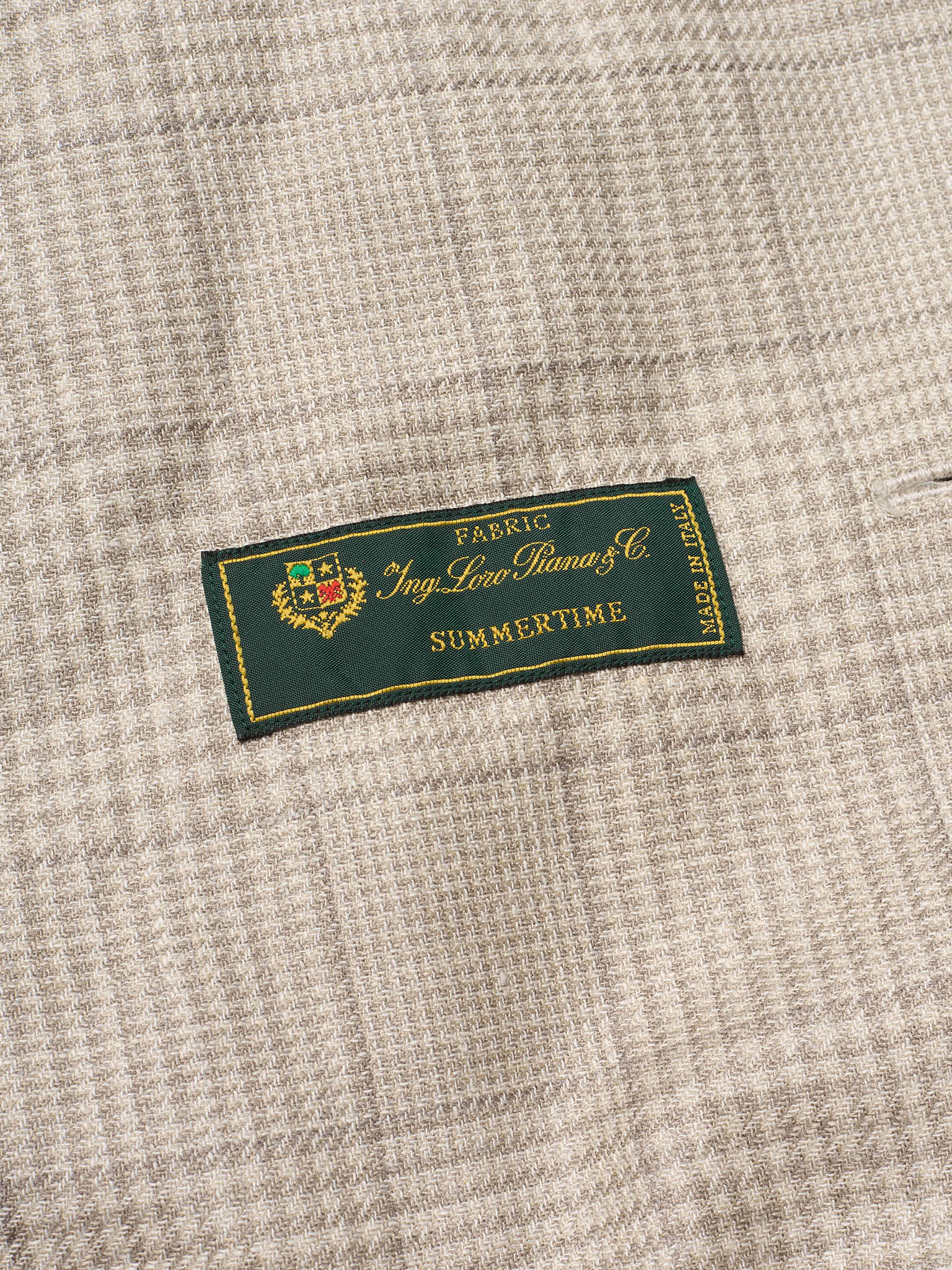MILAN KELECENI Gray Glen Plaid Loro Piana Fabric Wool-Silk-Linen Overshirt Jacket