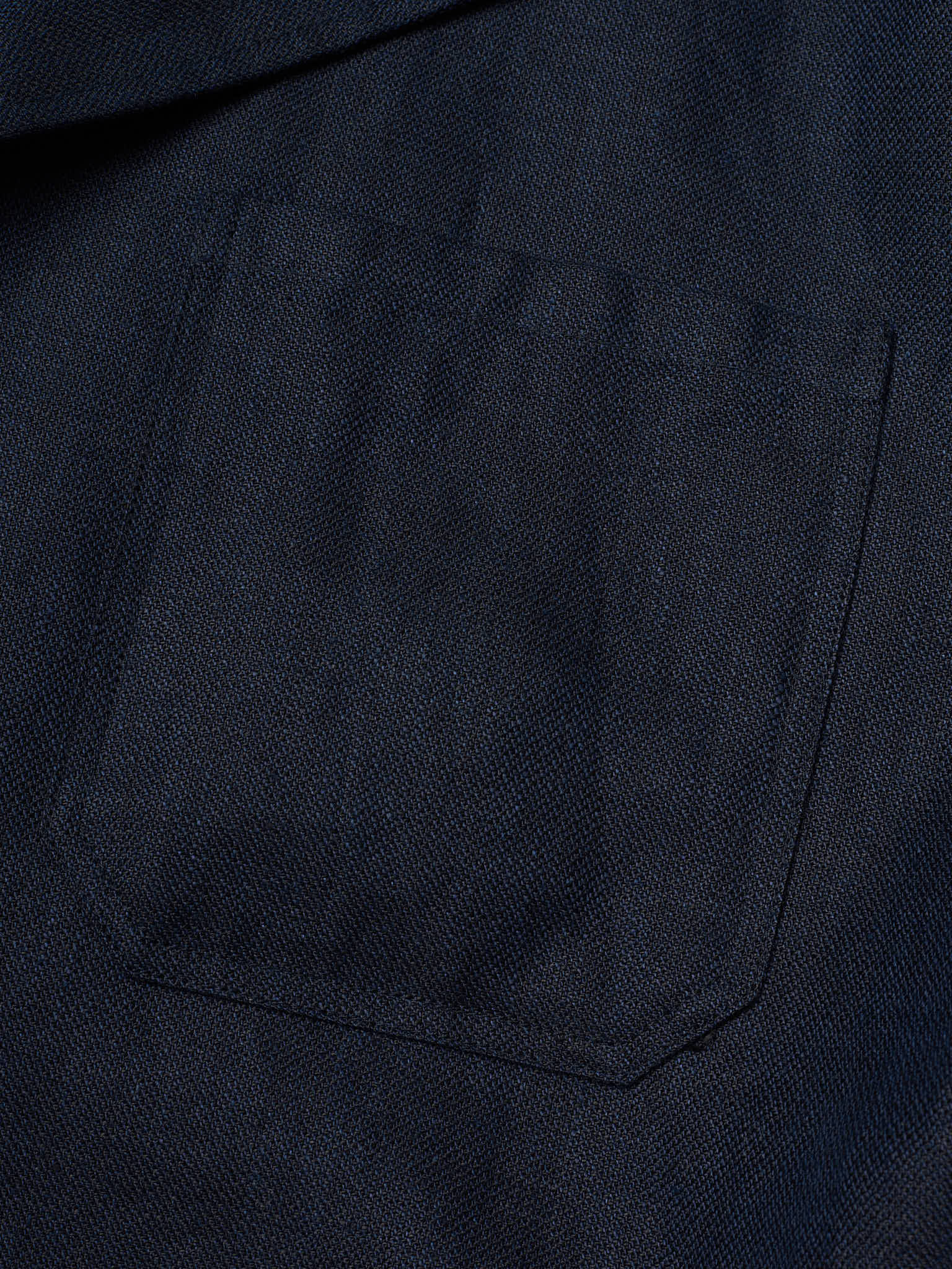MILAN KELECENI Navy Blue Irish Linen Unlined Travel Jacket