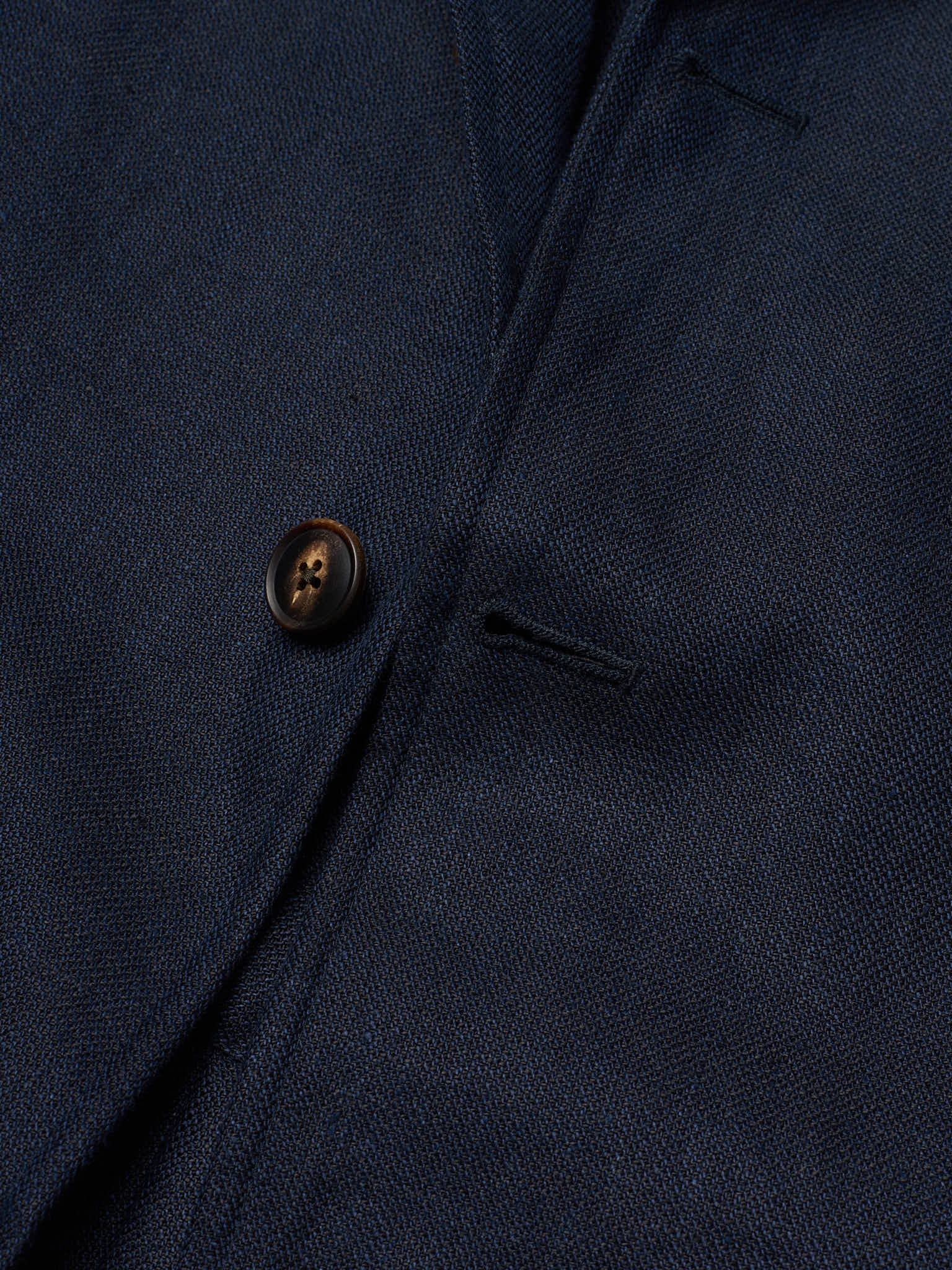 MILAN KELECENI Navy Blue Irish Linen Unlined Travel Jacket