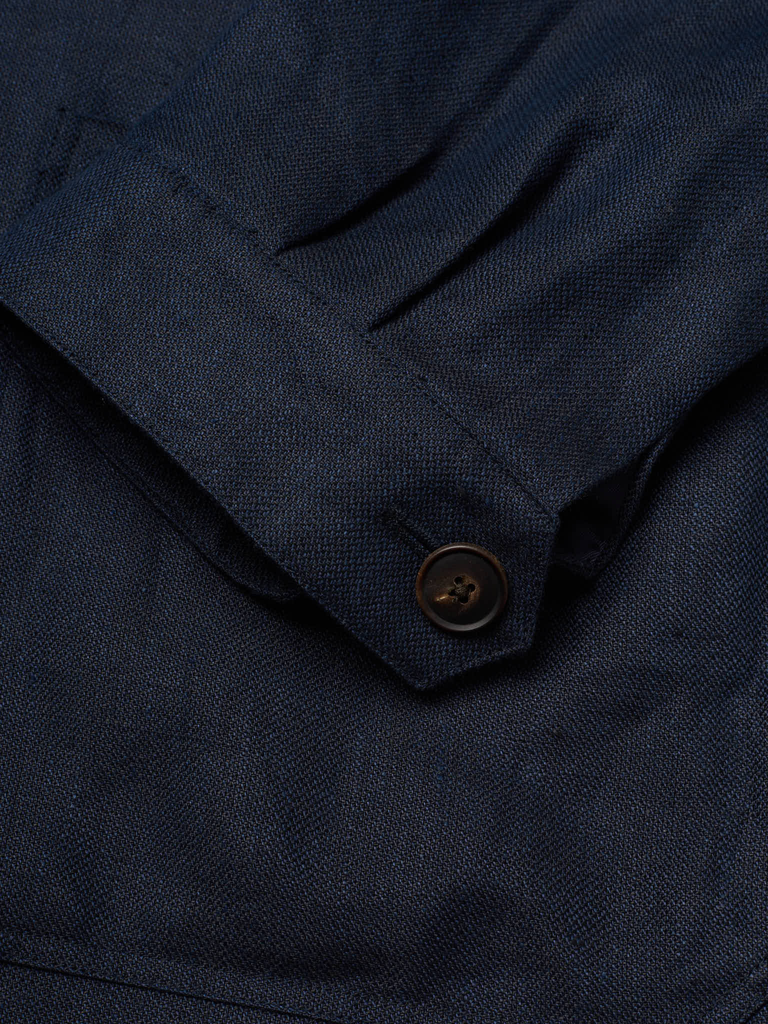 MILAN KELECENI Navy Blue Irish Linen Unlined Travel Jacket