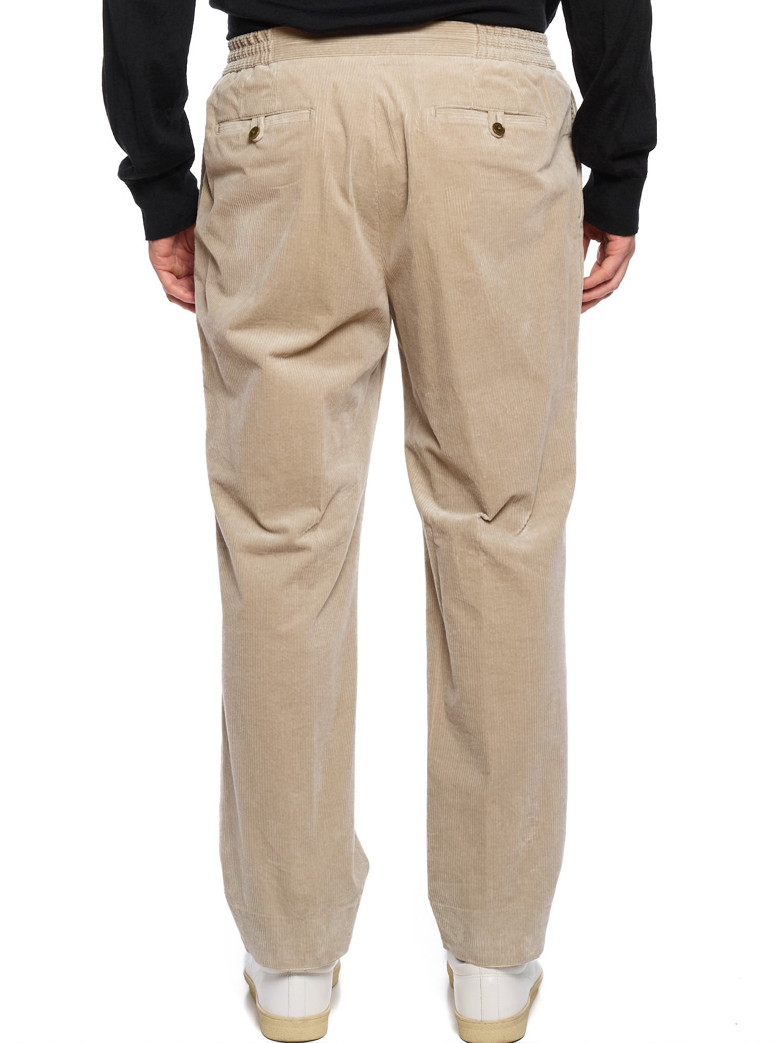 MILAN KELECENI Beige Corduroy Cotton Pleated Pants