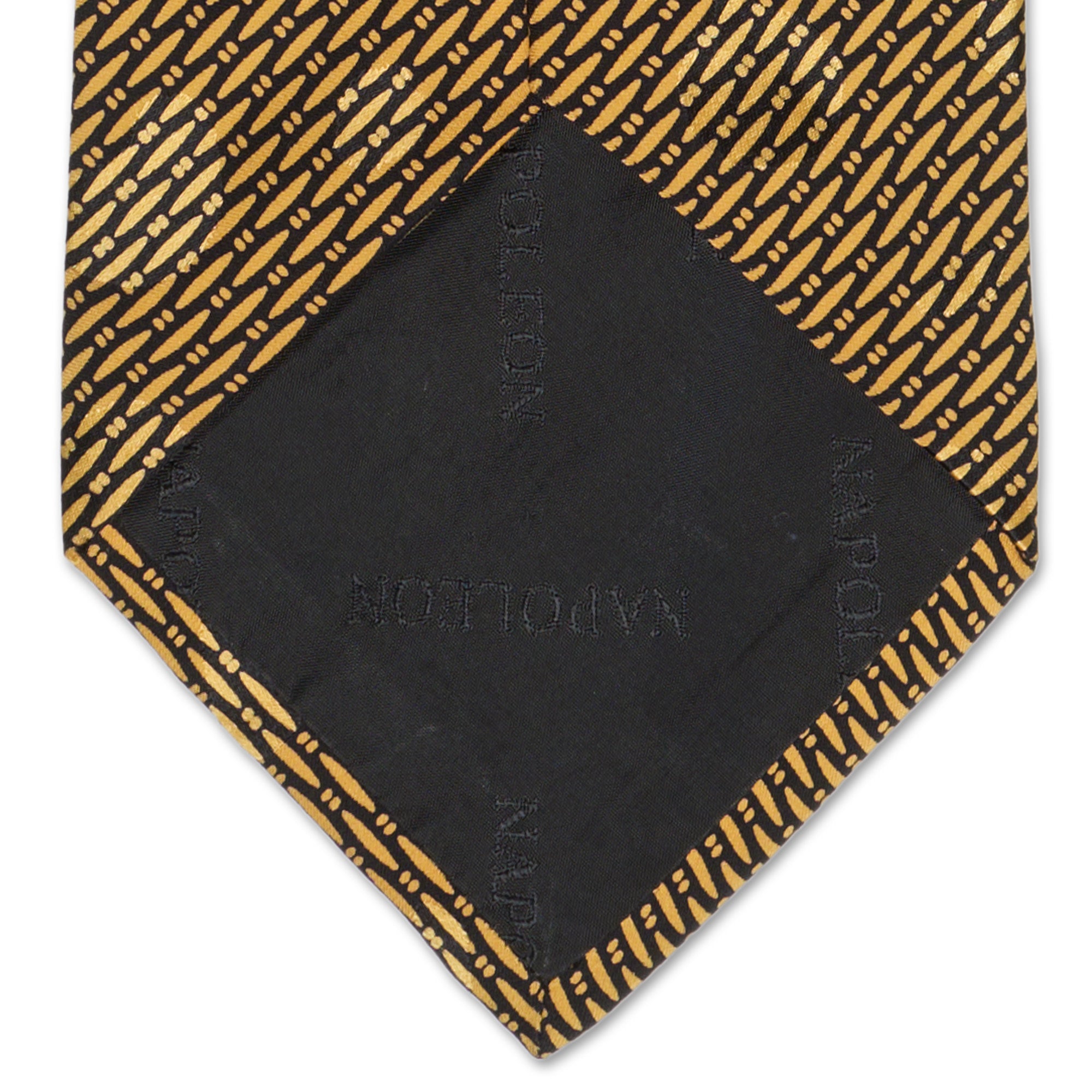 NAPOLEON by Brioni Handmade Gold-Black Geometric Design Silk Tie –  SARTORIALE