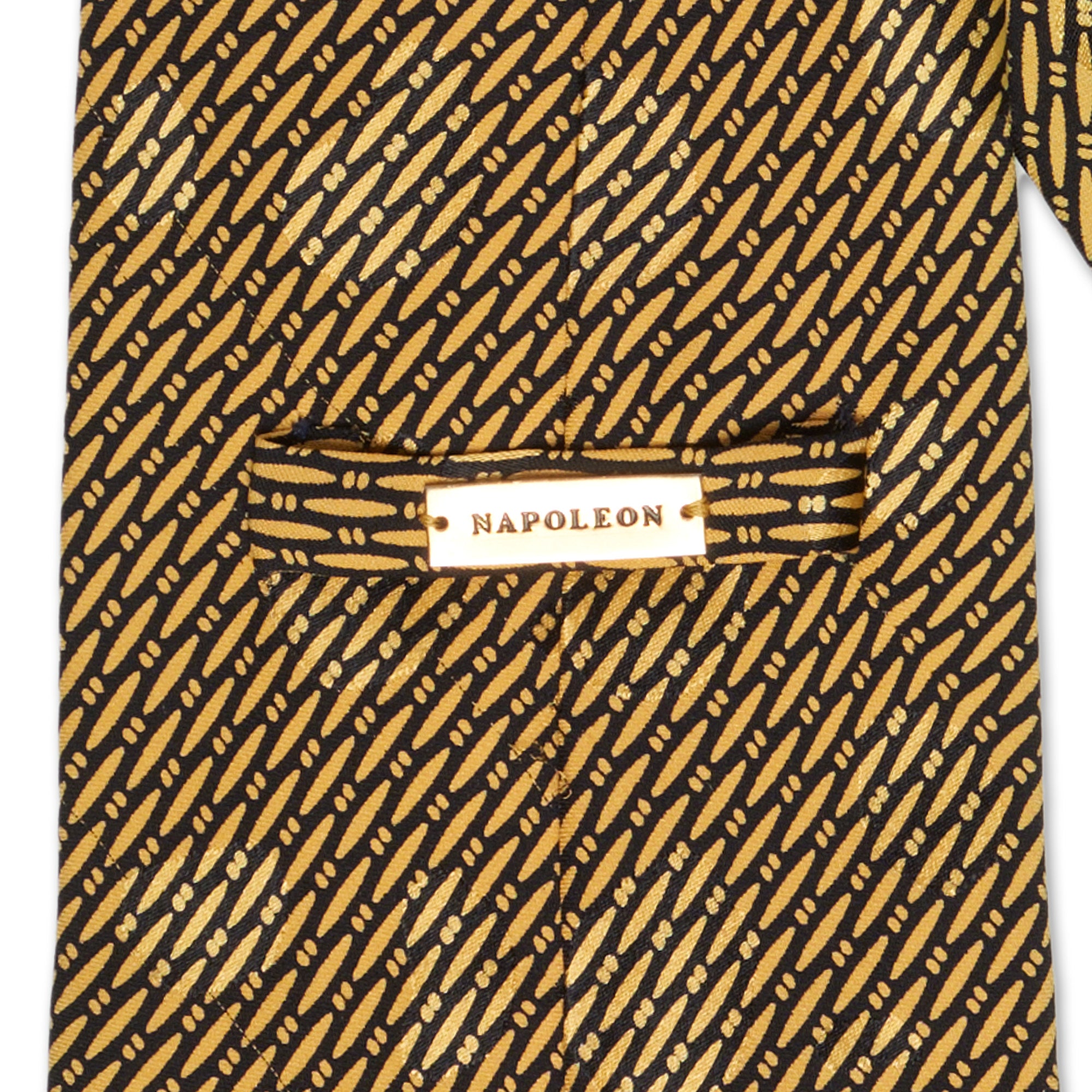 NAPOLEON by Brioni Handmade Gold-Black Geometric Design Silk Tie –  SARTORIALE