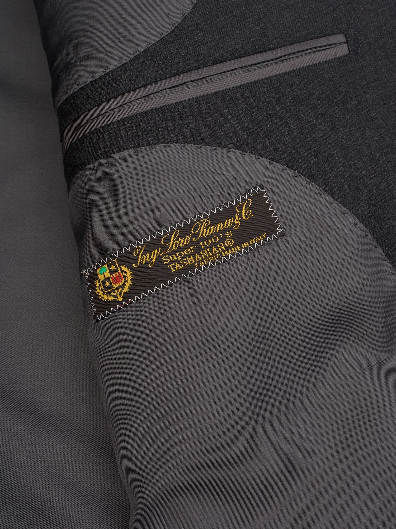 NERVESA Gray Loro Piana Super 100'S Tasmanian Wool Handmade Suit