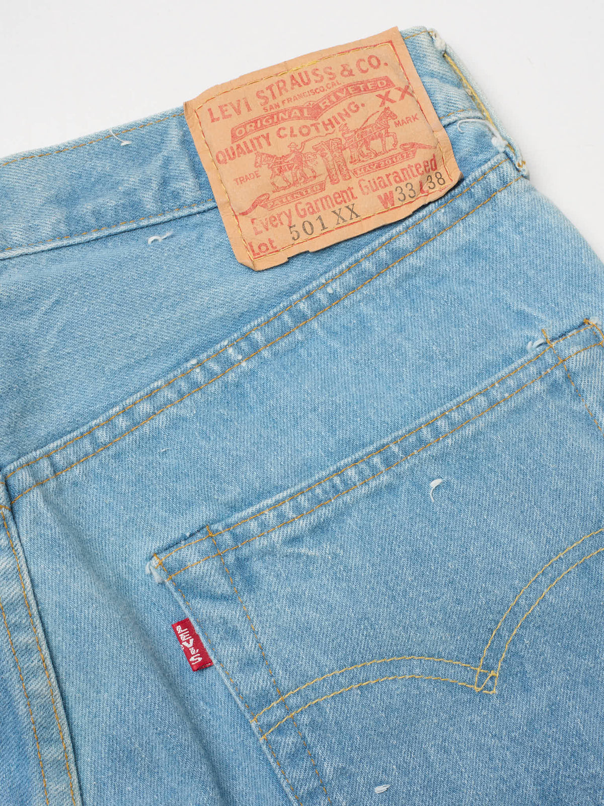 NOS Vintage 1998 LEVI'S 501 Valencia St. Light Blue Cotton Jeans Made in USA LVC