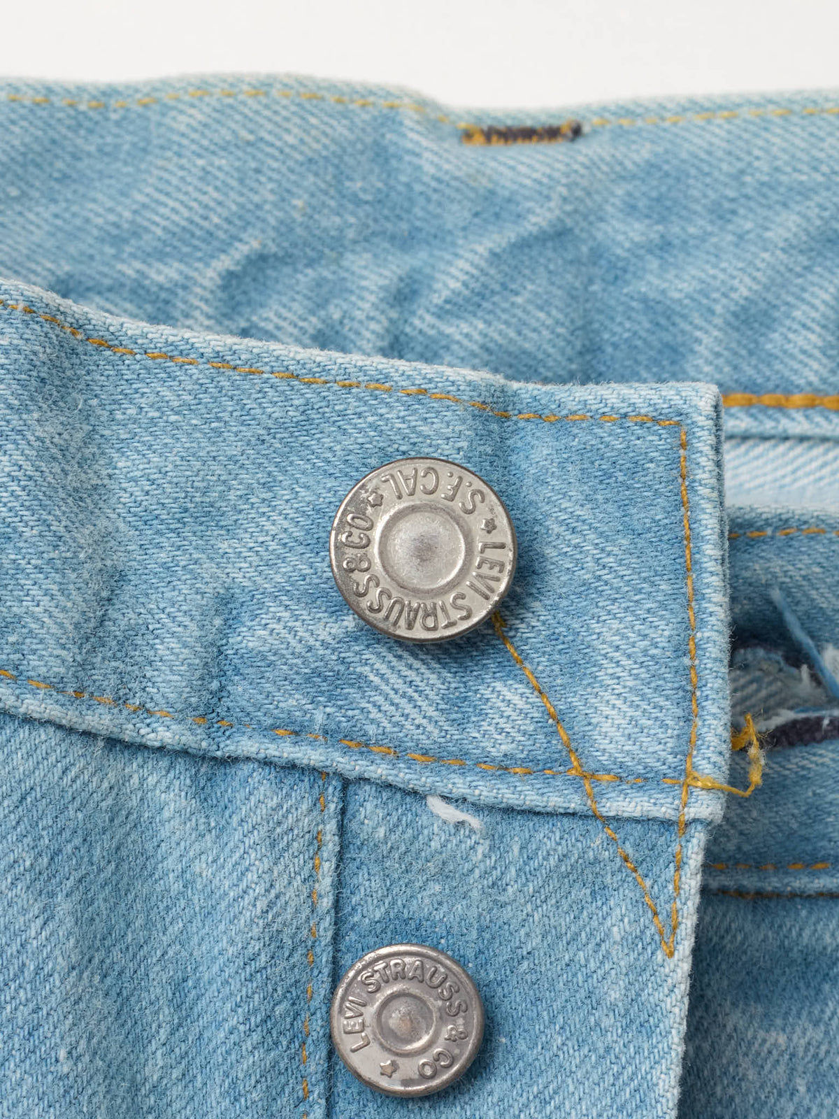 NOS Vintage 1998 LEVI'S 501 Valencia St. Light Blue Cotton Jeans Made in USA LVC