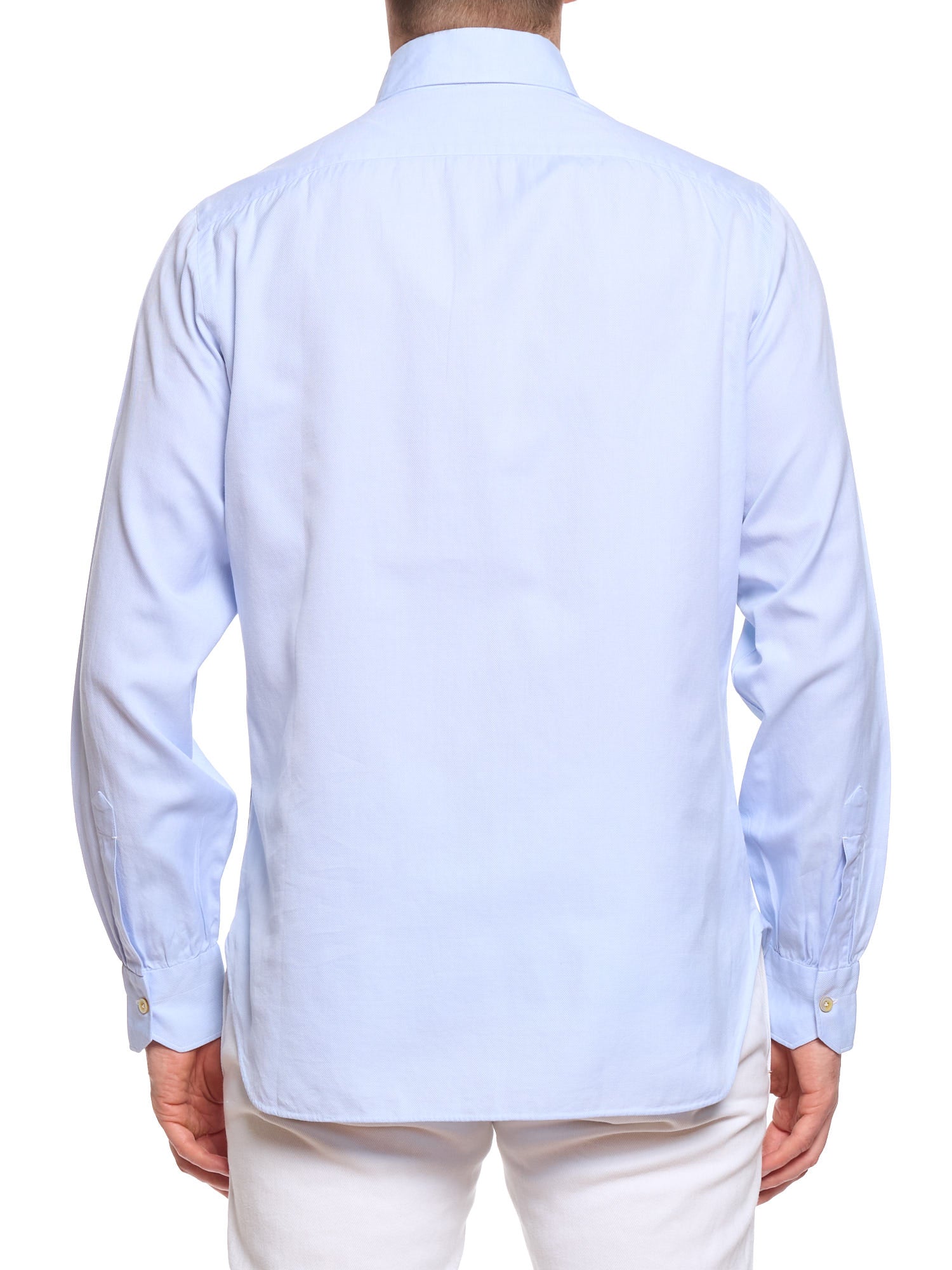 KITON Napoli Blue Oxford Cotton Button-Down Dress Shirt