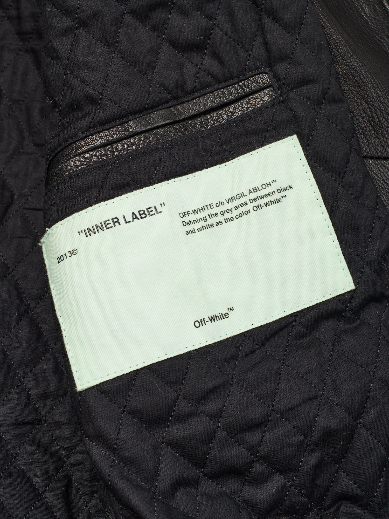 OFF-WHITE c/o VIRGIL ABLOH Black Leather Arrows Bomber Jacket 2017-18 FW