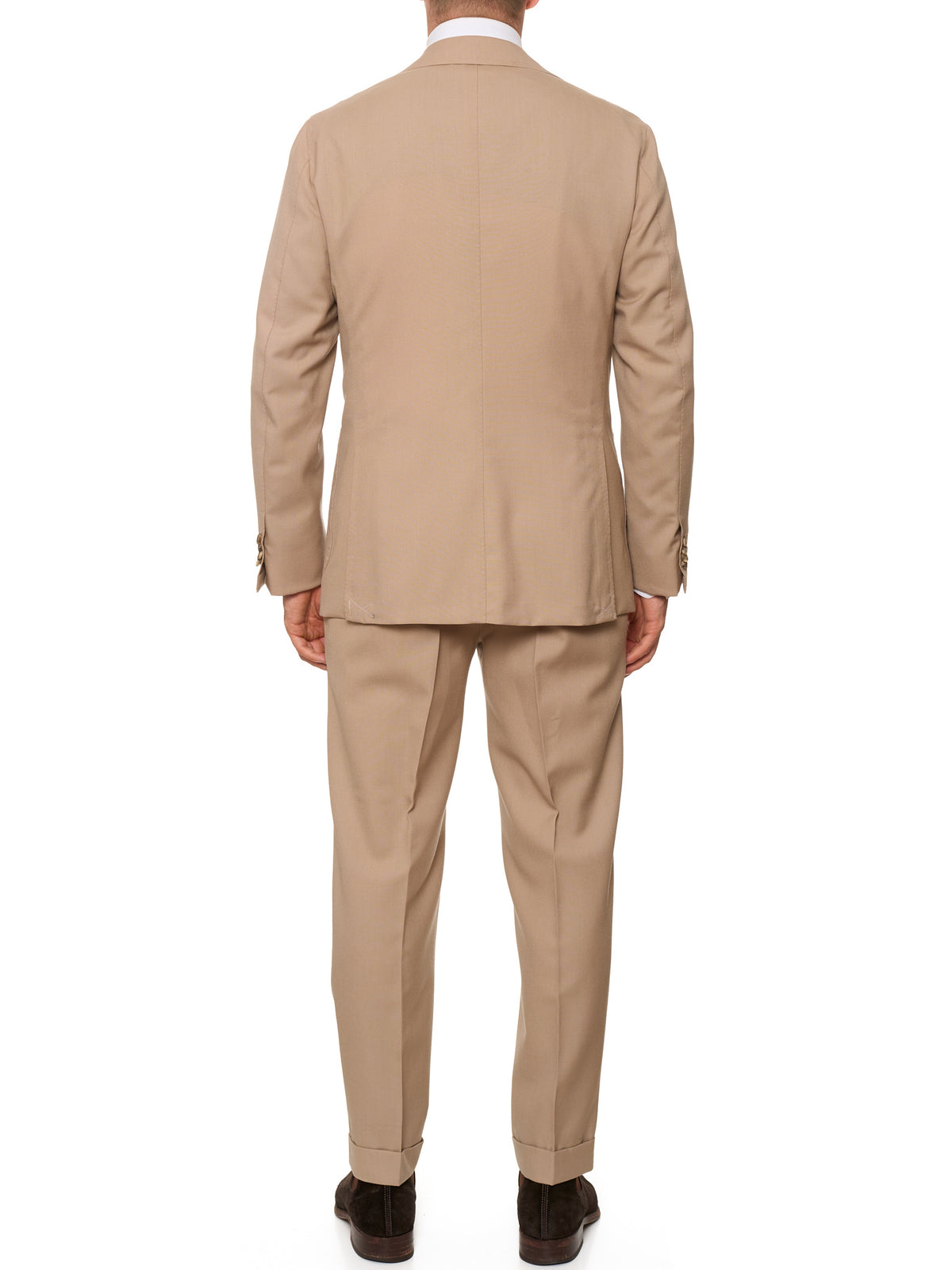 ORAZIO LUCIANO Handmade Tan Gabardine Wool Suit NEW Slim