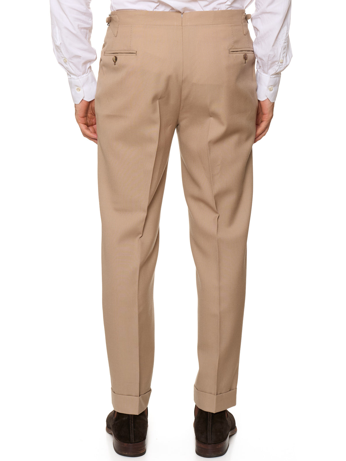 ORAZIO LUCIANO Handmade Tan Gabardine Wool Suit NEW Slim