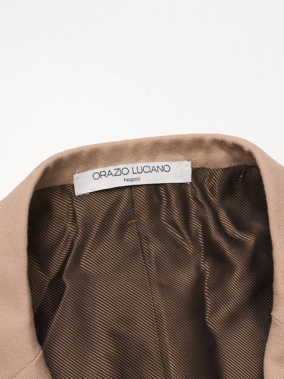 ORAZIO LUCIANO Handmade Tan Gabardine Wool Suit NEW Slim