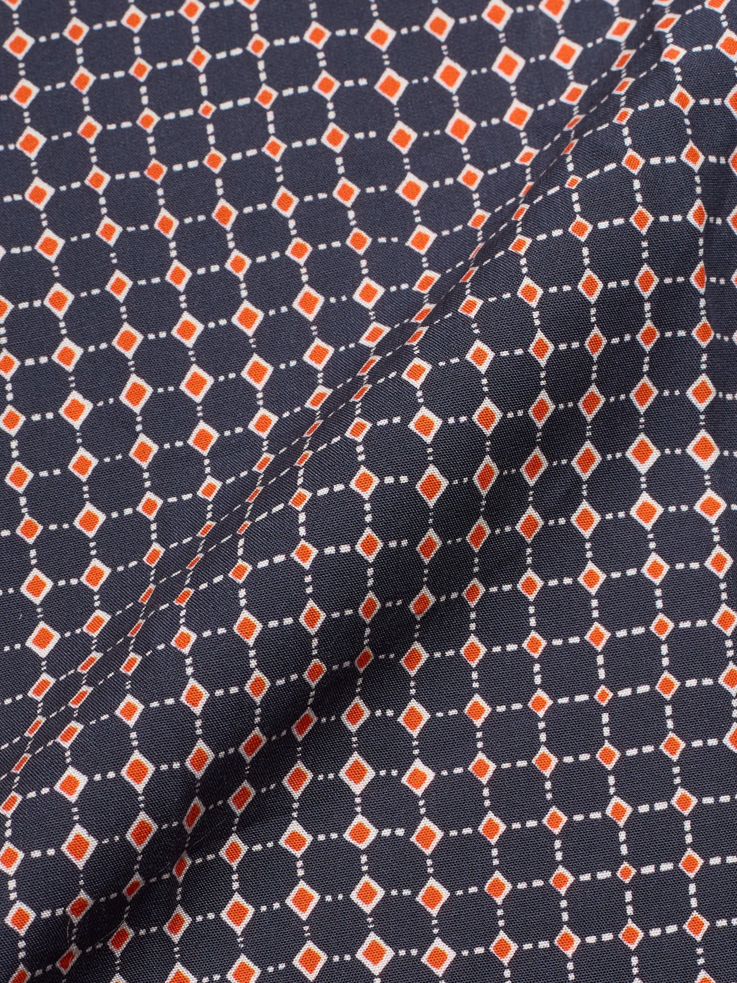 ORLEBAR BROWN Blue Lyocell Geometric Micro-Diamond Casual Shirt