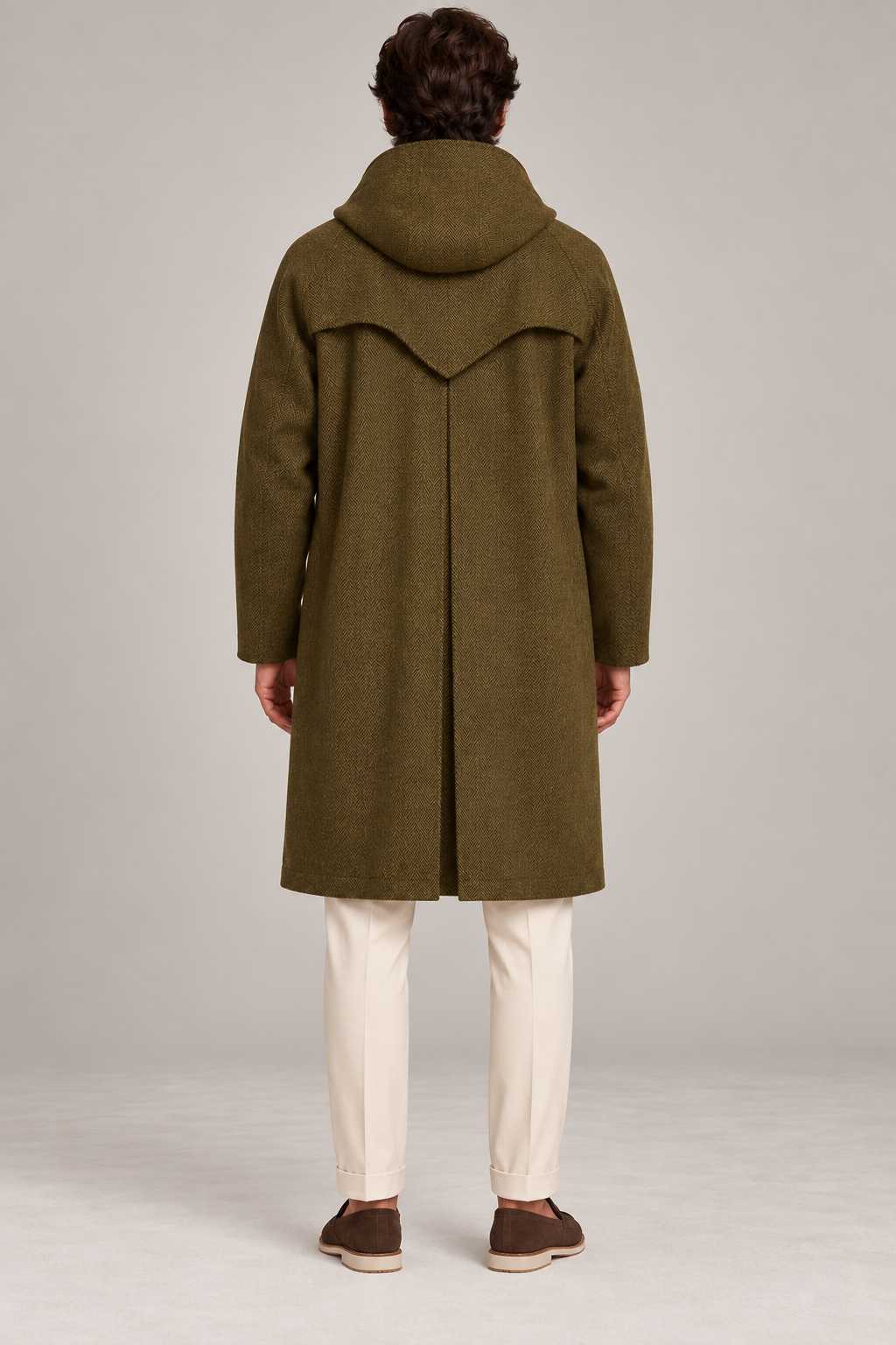KITON KIRED Herringbone Donegal Wool-Rain Proof Double Face Balmacaan Coat
