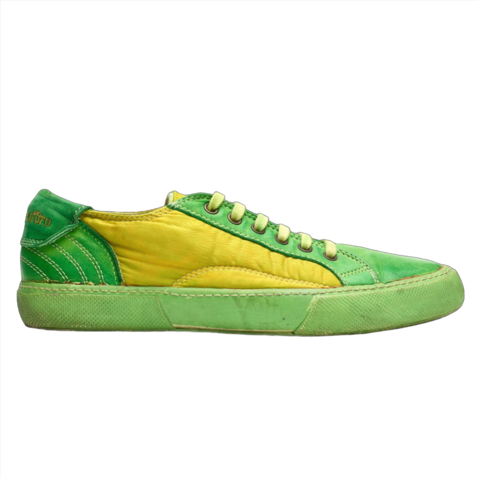 PANTOFOLA D'ORO Super Star Extra Green Leather Low Top Sneakers Shoes EU 43 US 10