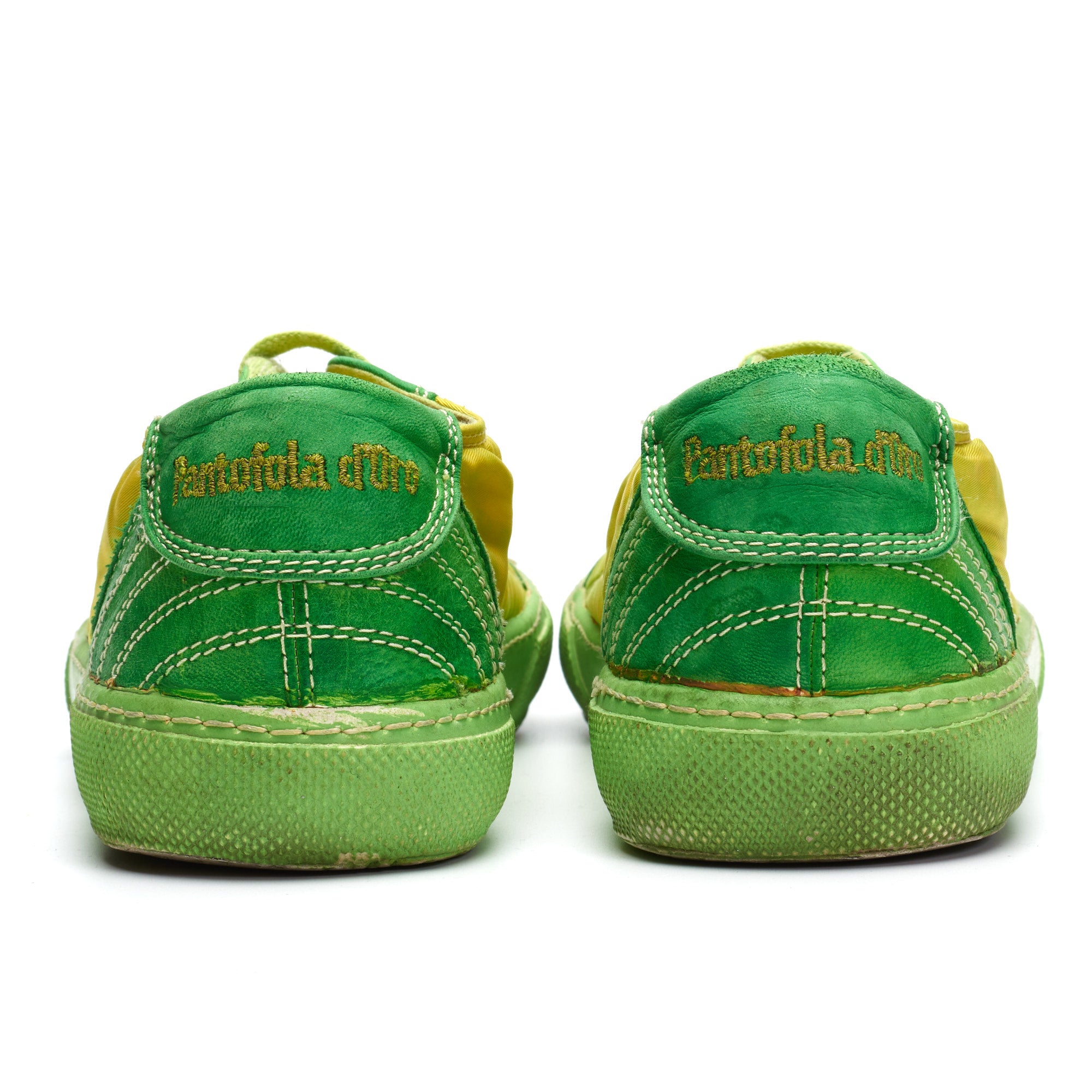 PANTOFOLA D'ORO Super Star Extra Green Leather Low Top Sneakers Shoes EU 43 US 10