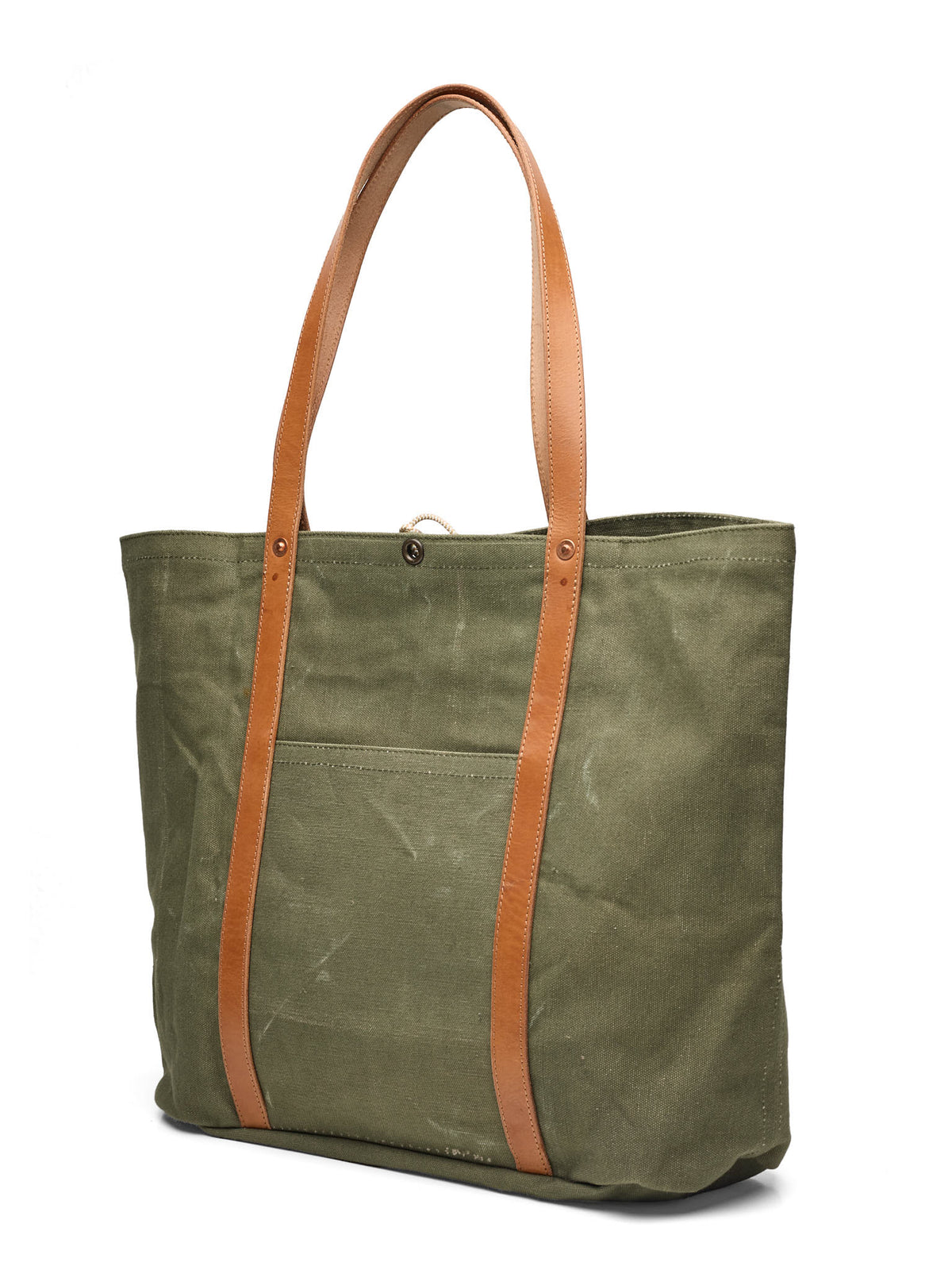 PARNÉS Leathercraft Heritage Olive Canvas Tote Bag - Handmade in Greece