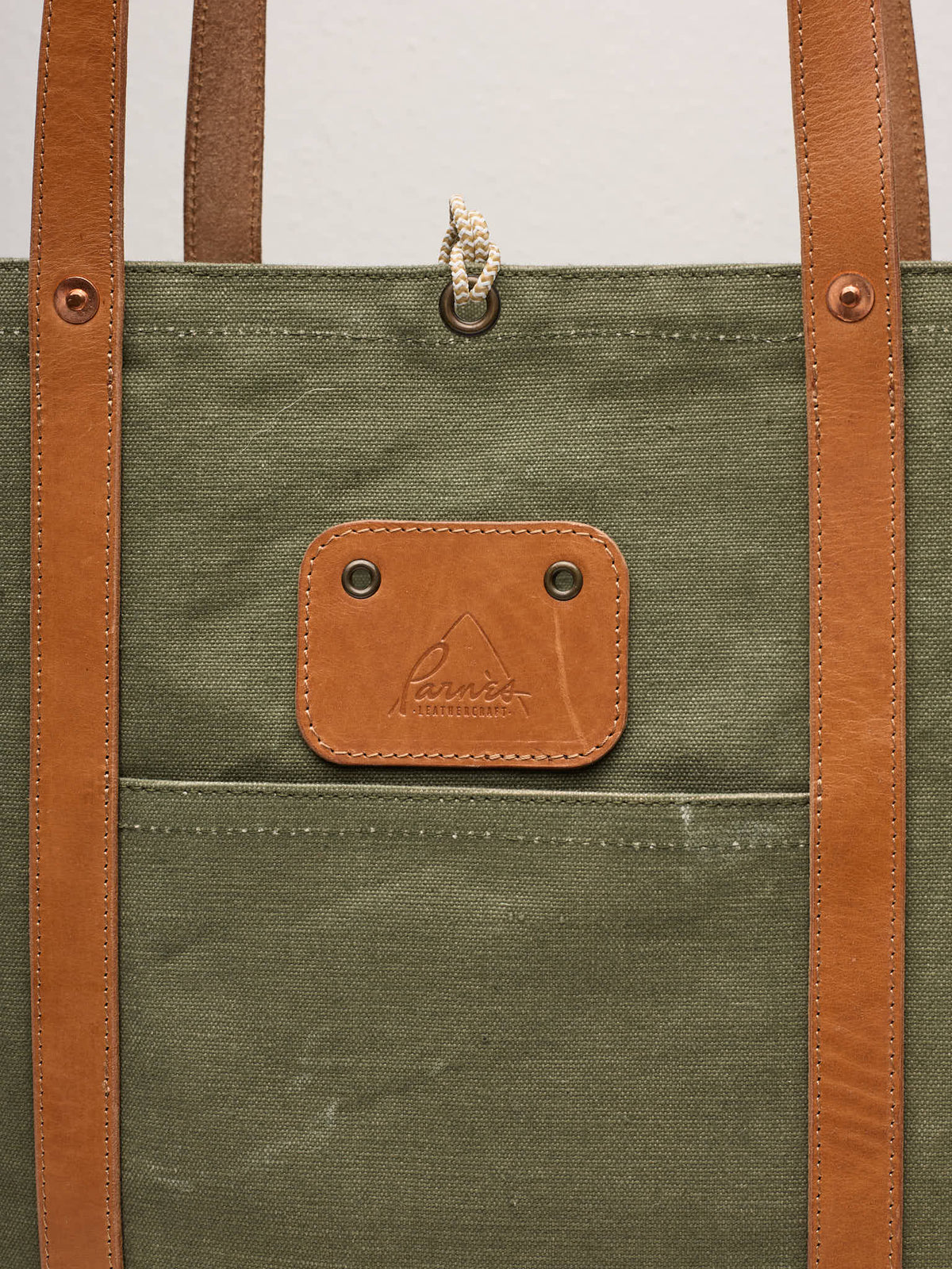 PARNÉS Leathercraft Heritage Olive Canvas Tote Bag - Handmade in Greece