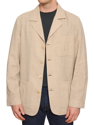 PIETRA SALATA Napoli Beige Linen-Polyamide Lightweight Jacket NEW
