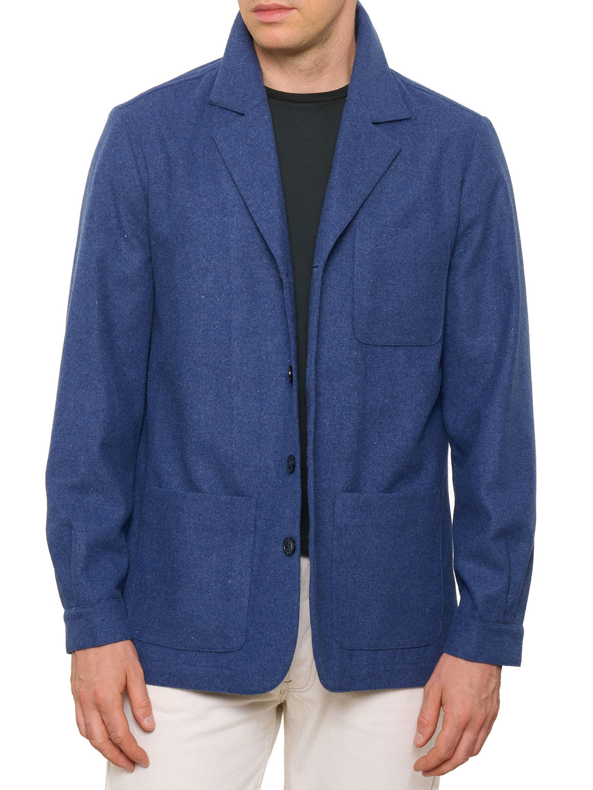 PIETRA SALATA Napoli Blue Wool Blend Blazer Jacket NEW
