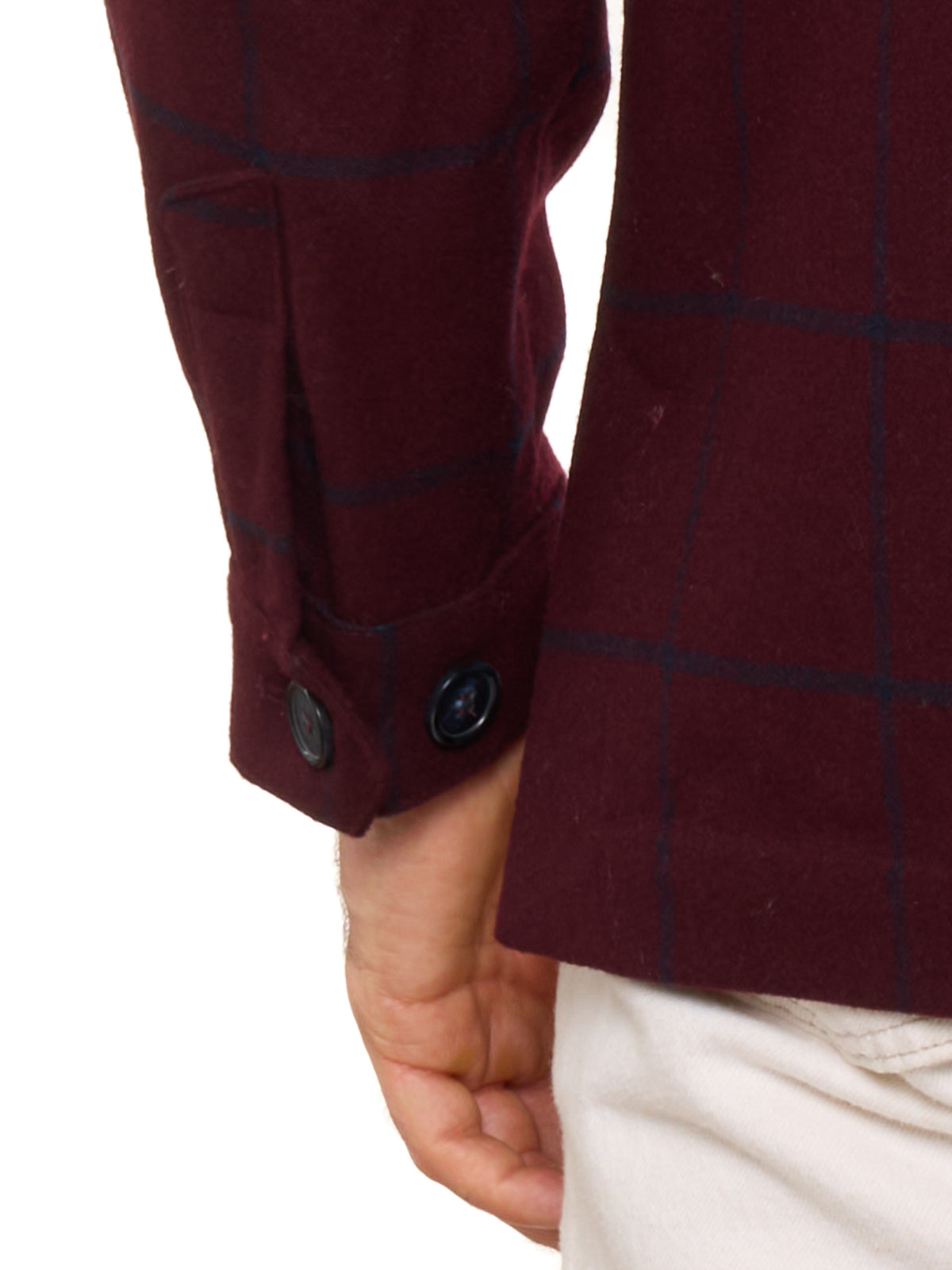 PIETRA SALATA Napoli Burgundy Plaid Wool Blend Stretch Jacket NEW
