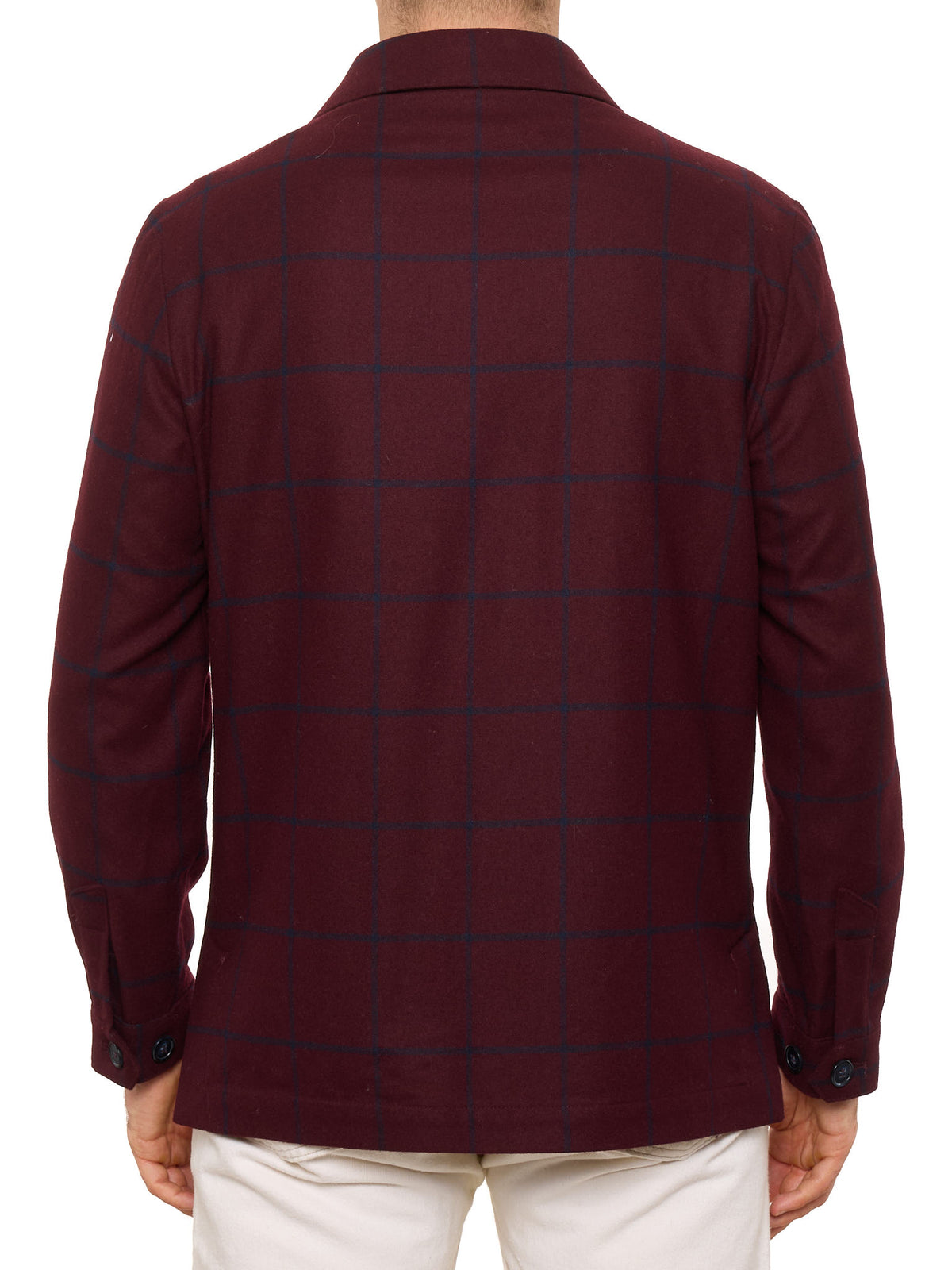 PIETRA SALATA Napoli Burgundy Plaid Wool Blend Stretch Jacket NEW