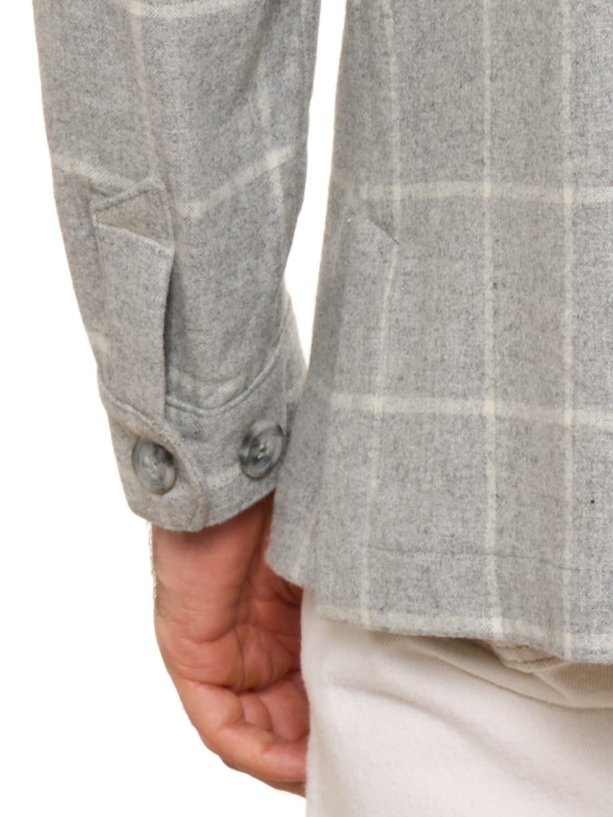 PIETRA SALATA Napoli Gray Plaid Wool Blazer Jacket NEW L