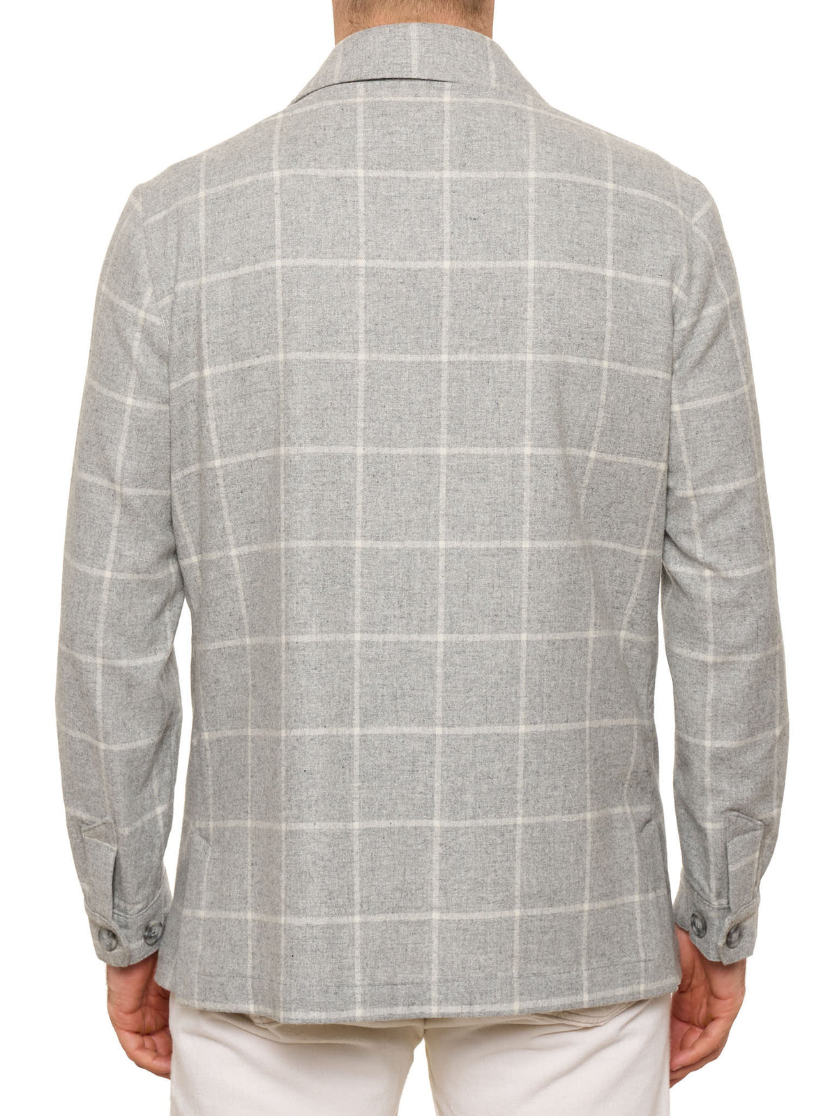 PIETRA SALATA Napoli Gray Plaid Wool Blazer Jacket NEW L