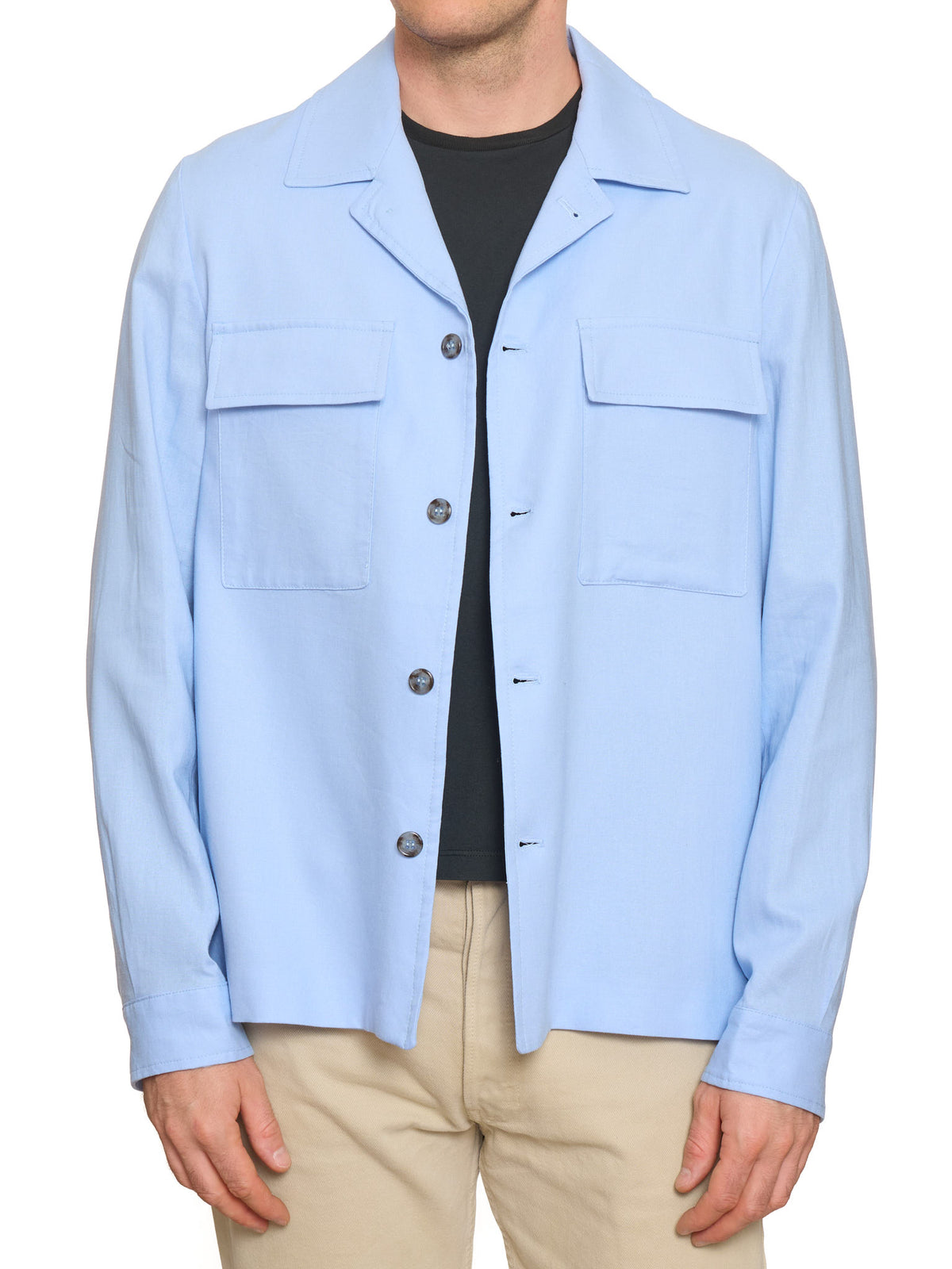 PIETRA SALATA Napoli "Miseno" Blue Wool Lightweight Jacket NEW