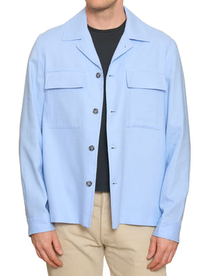 PIETRA SALATA Napoli "Miseno" Blue Wool Lightweight Jacket NEW