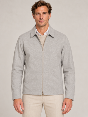 PIETRA SALATA Napoli "Niky" Gray Jersey Lightweight Stretch Cotton Jacket NEW