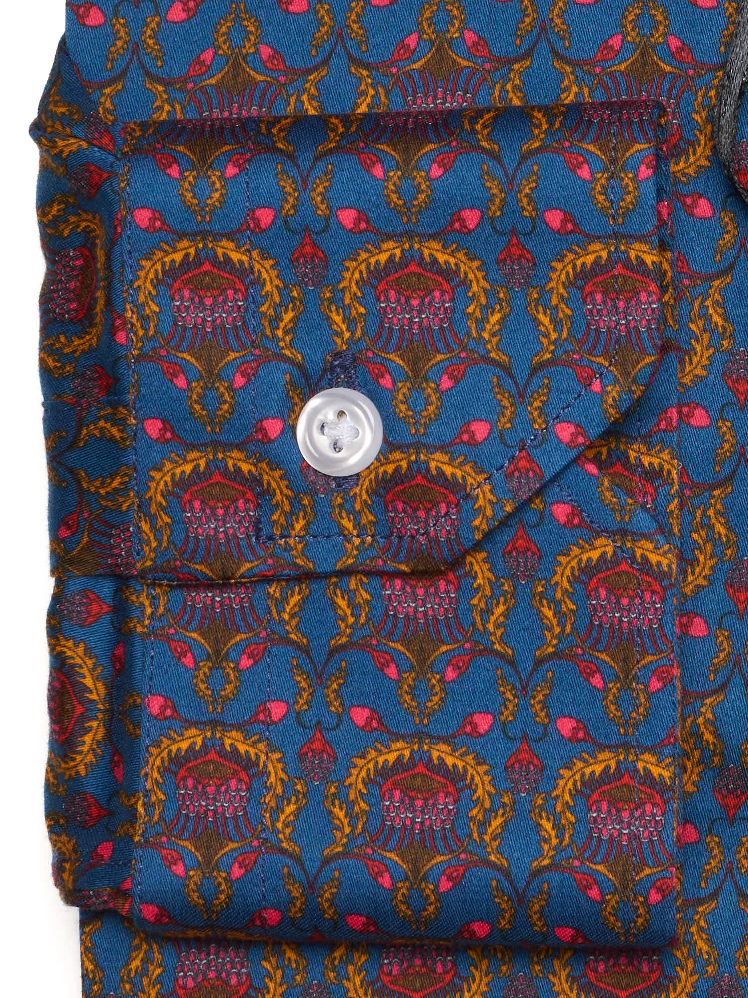 PIETRA SALATA Blue Floral Pattern Cotton Shirt